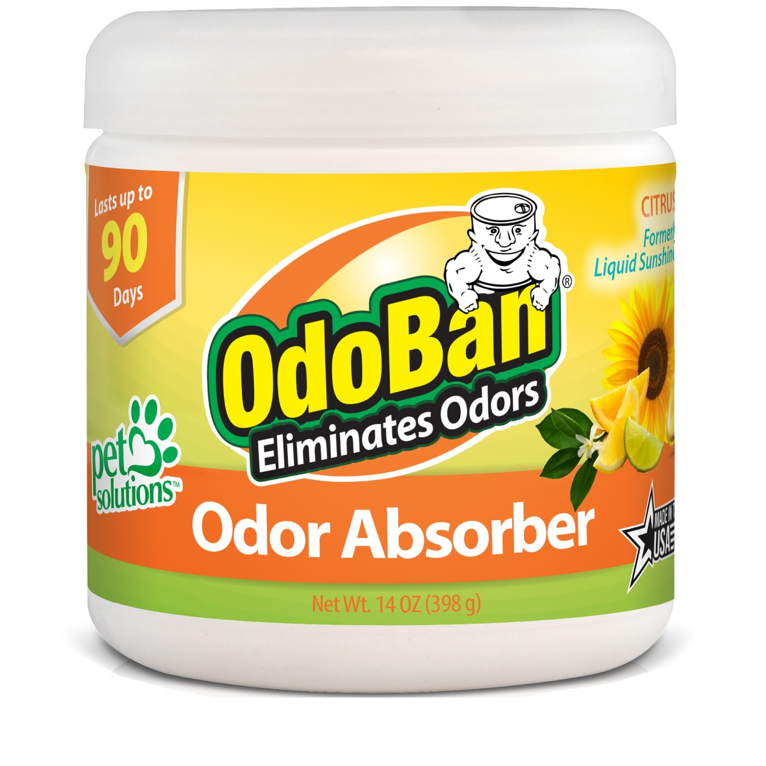 OdoBan Solid Odor Absorber Air Freshener, Citrus Scent, 14 Oz