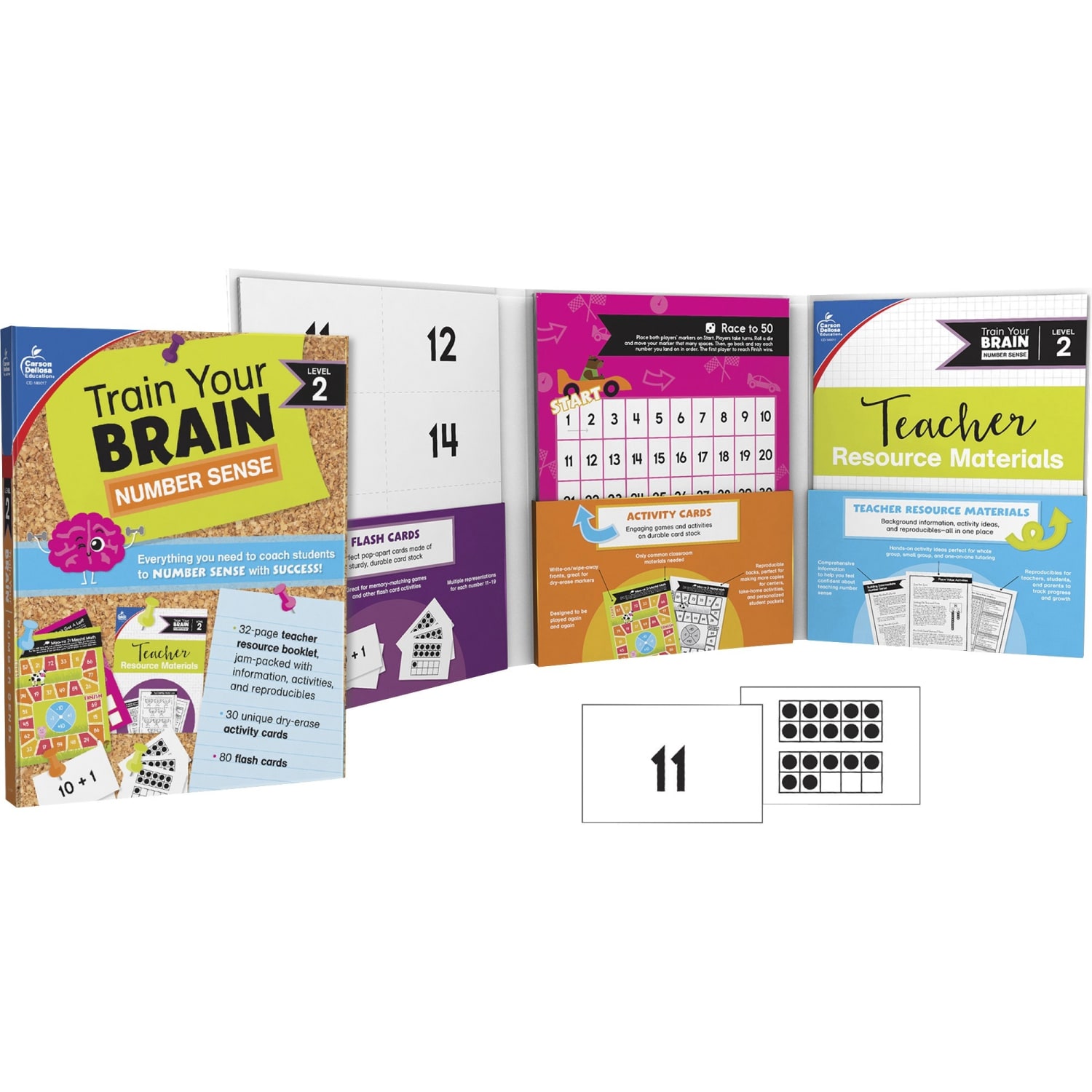 Carson Dellosa Education Train Your Brain: Number Sense Level 2 Classroom Kit, Grade K-2 - Image 3