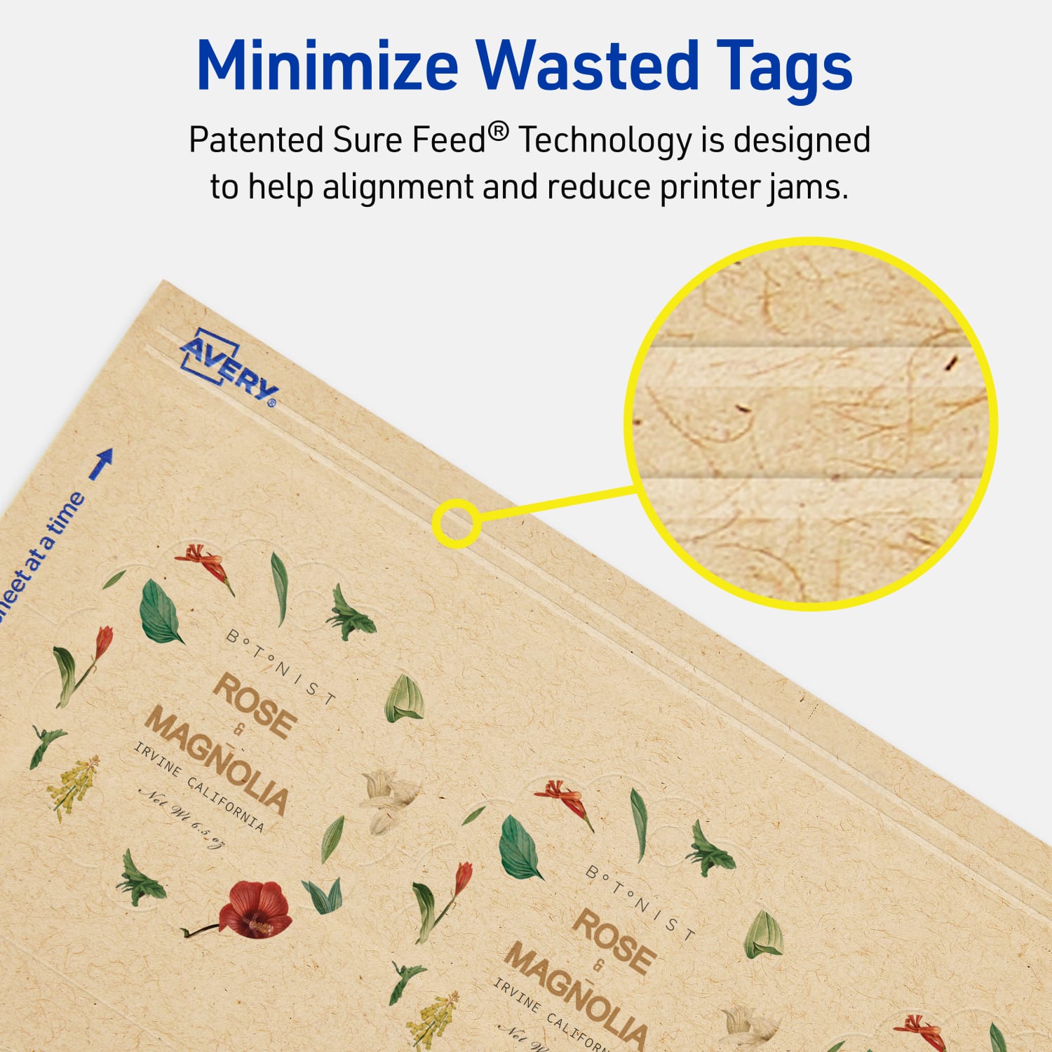 Avery Printable Tags With Sure Feed Technology, Print-To-The-Edge, 2.5in, Kraft Brown, Pack Of 225 - Image 5