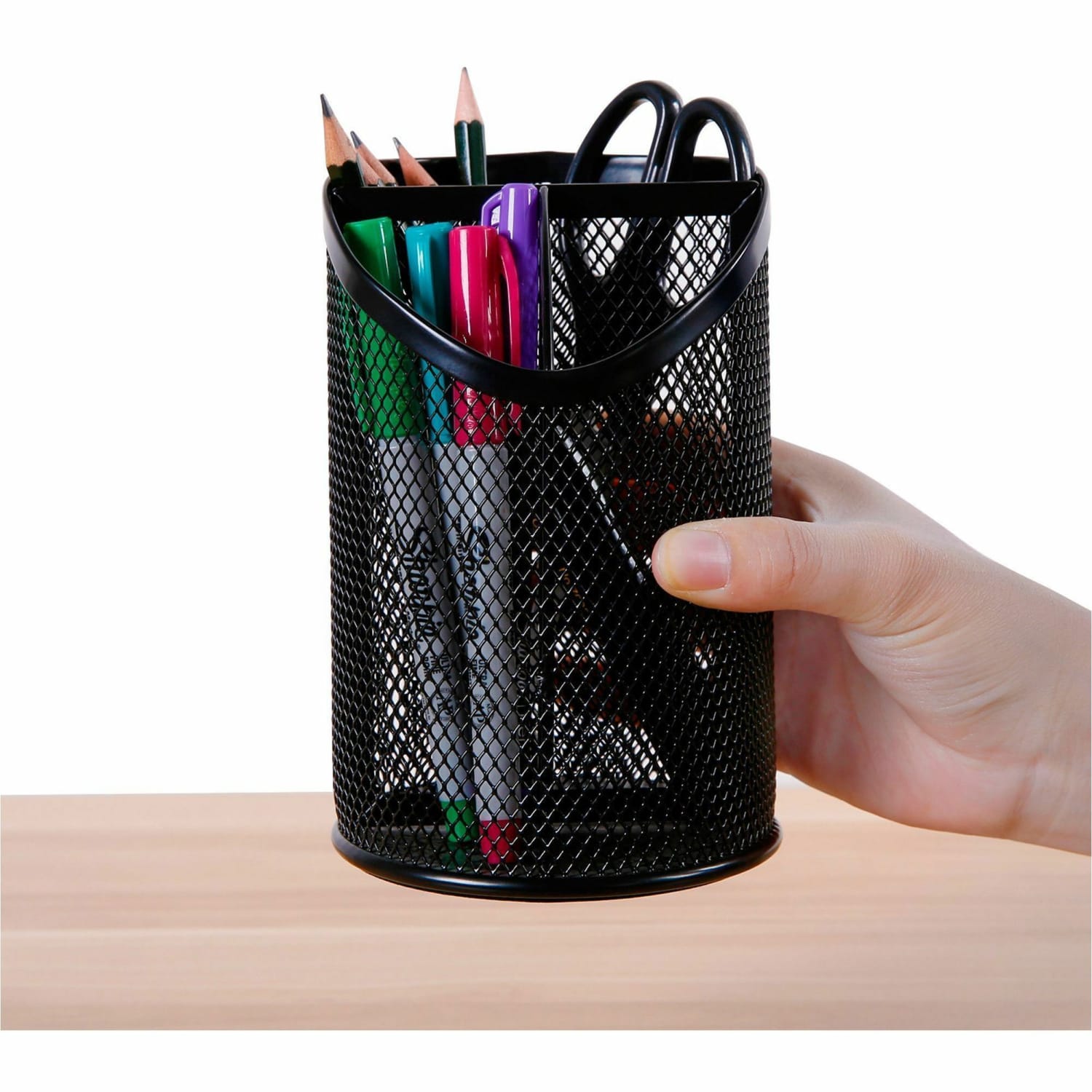 Lorell Mesh Pencil Cup, 6inH, Black - Image 4