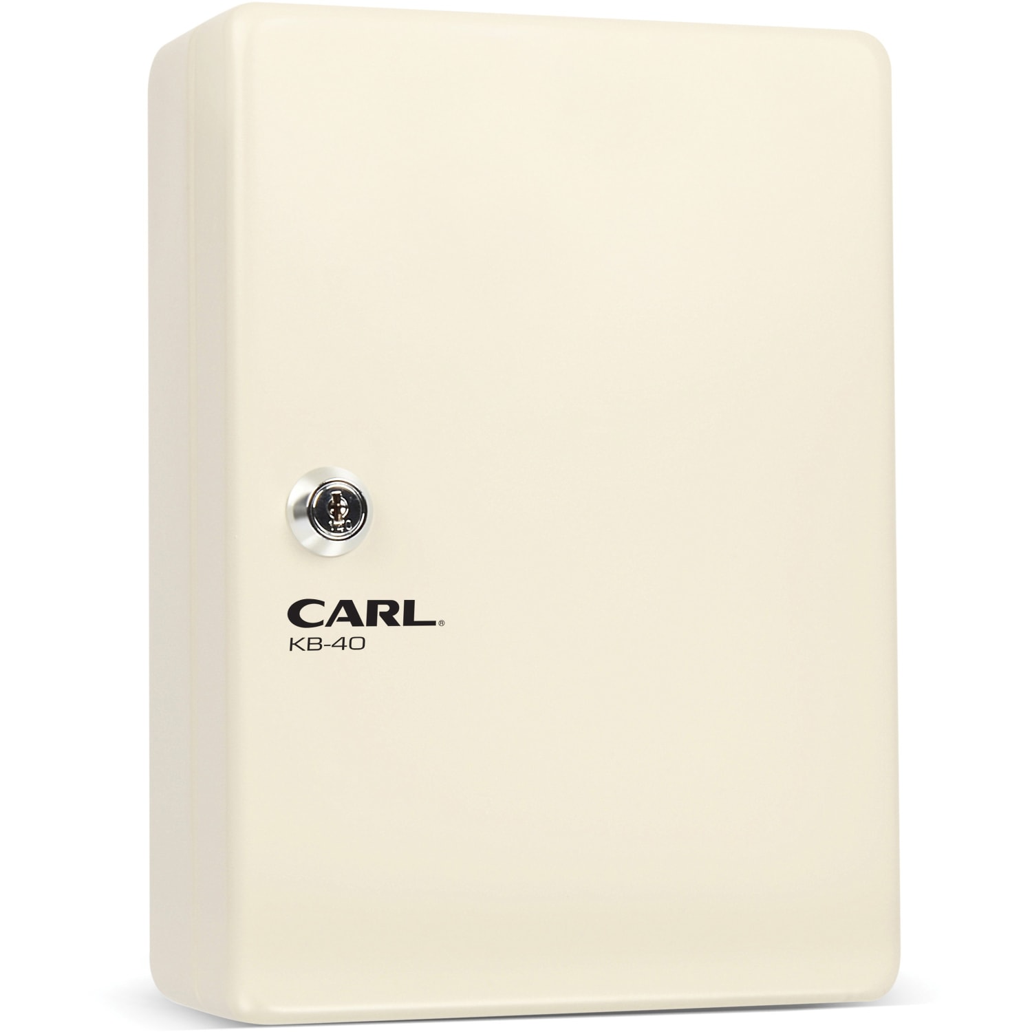 CARL Steel Security Key Cabinet, 10.3inL x 7inW x 3.5inH, Lockable, Wall Mountable, Ivory, Steel