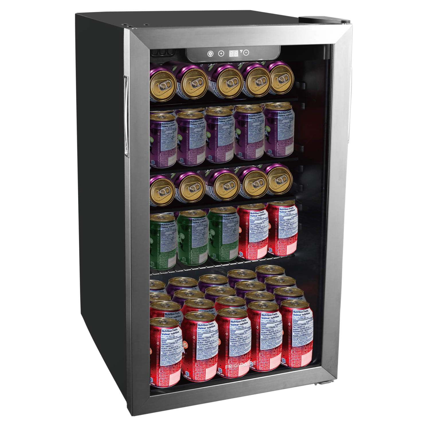 Frigidaire 112-Can Refrigerator with Glass Door, Stainless Steel/Black, EFMIS2415 - Image 3