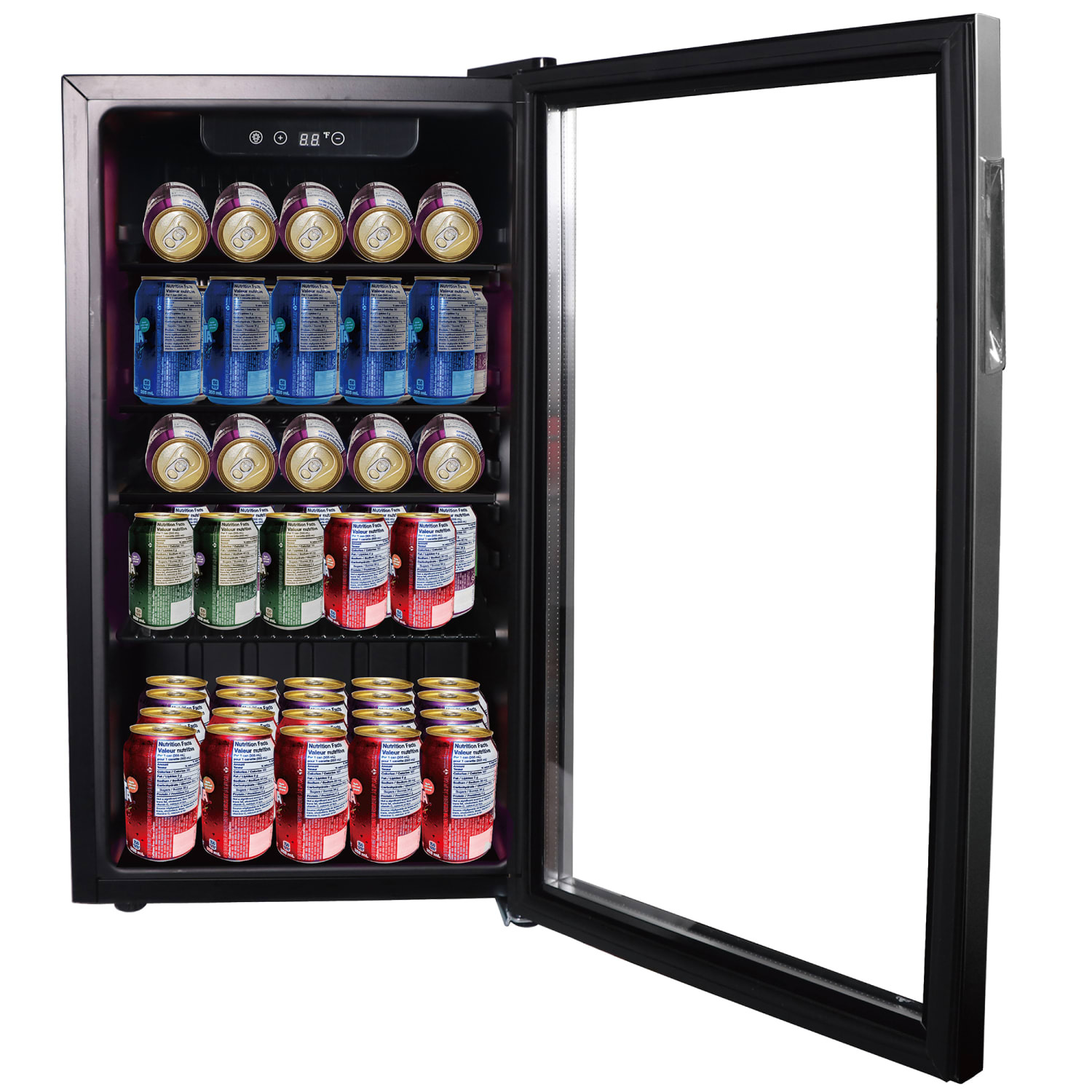 Frigidaire 112-Can Refrigerator with Glass Door, Stainless Steel/Black, EFMIS2415 - Image 4