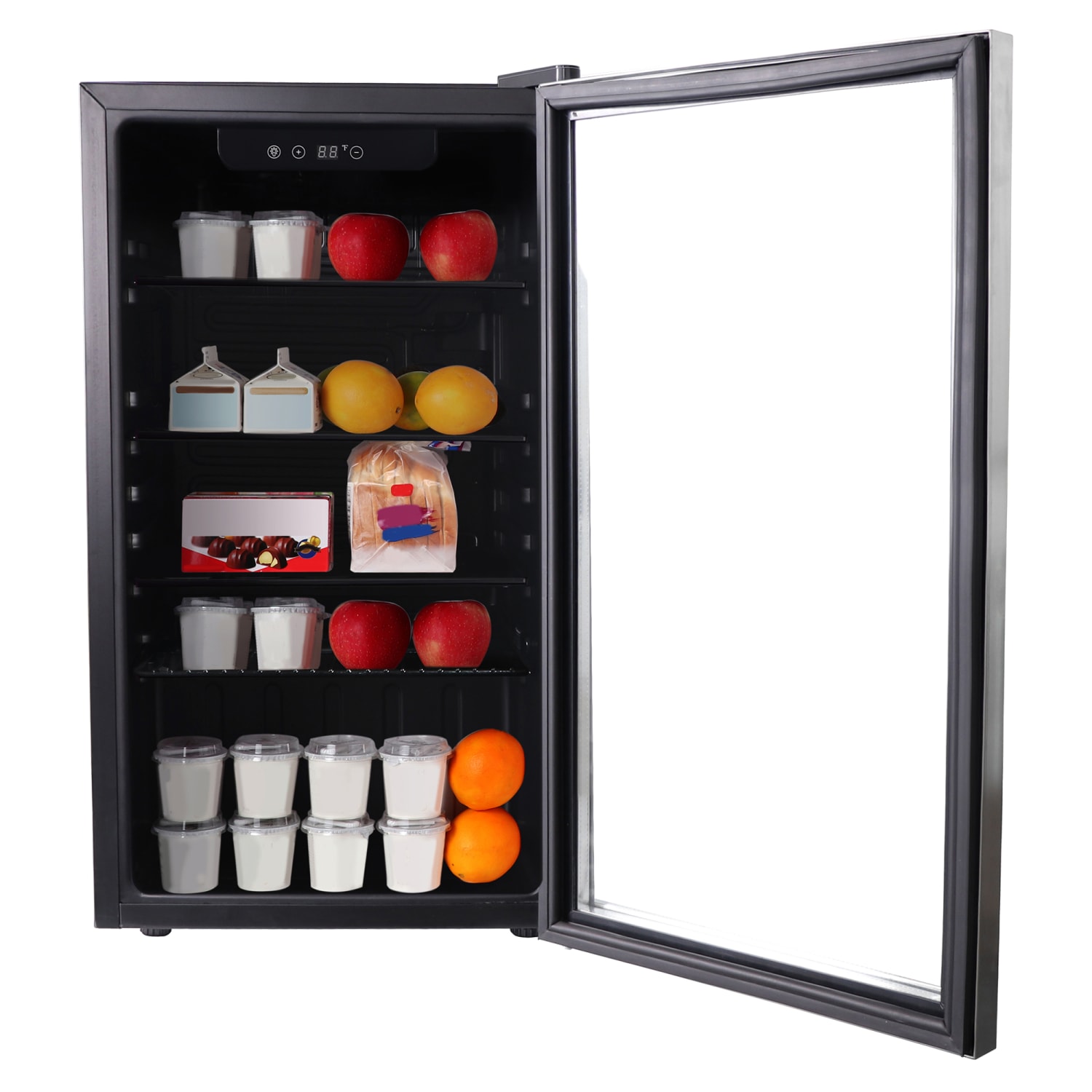 Frigidaire 112-Can Refrigerator with Glass Door, Stainless Steel/Black, EFMIS2415 - Image 5