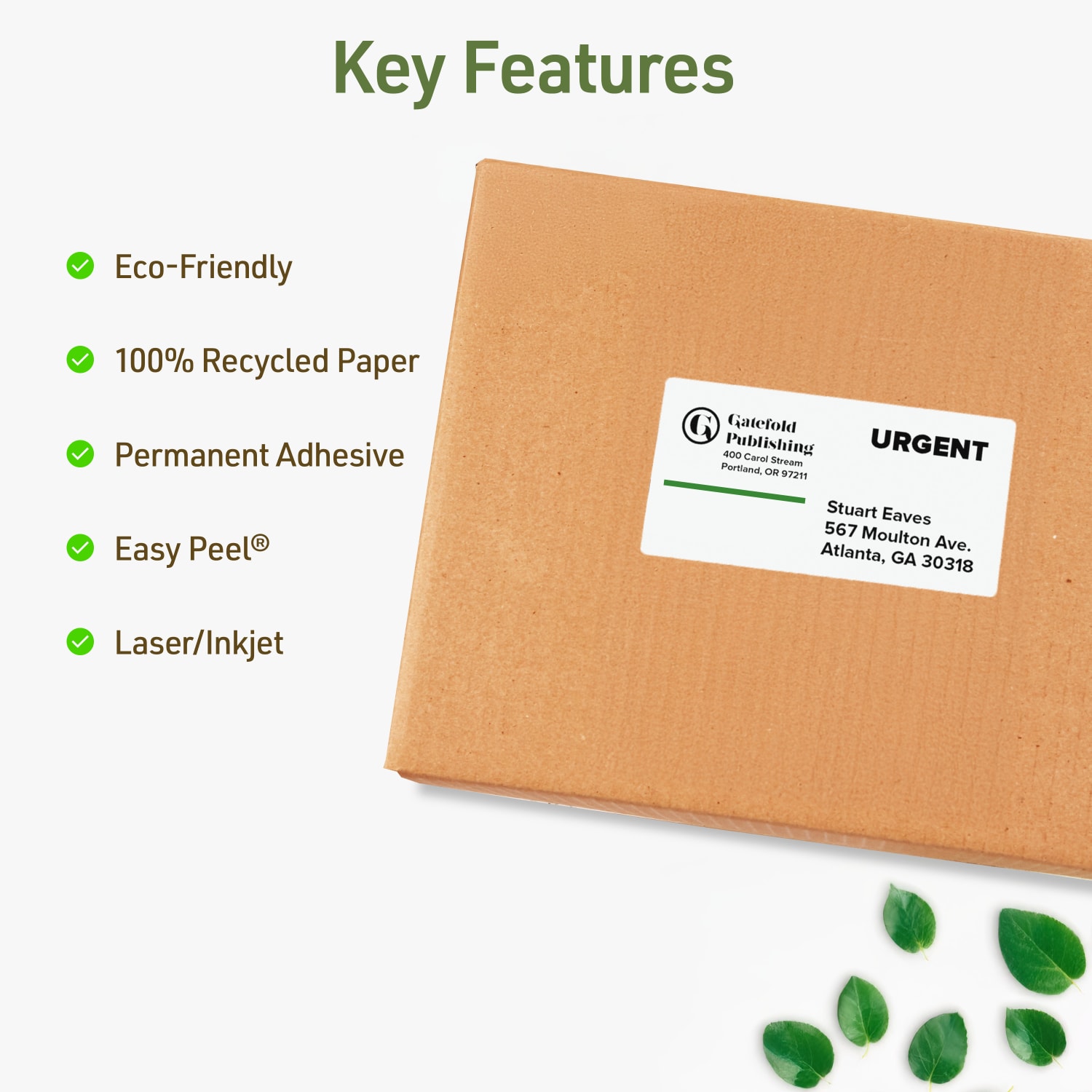 Avery EcoFriendly Permanent Shipping Labels, 48163, 2in x 4in, 100% Recycled, White, Box Of 1,000 - Image 3