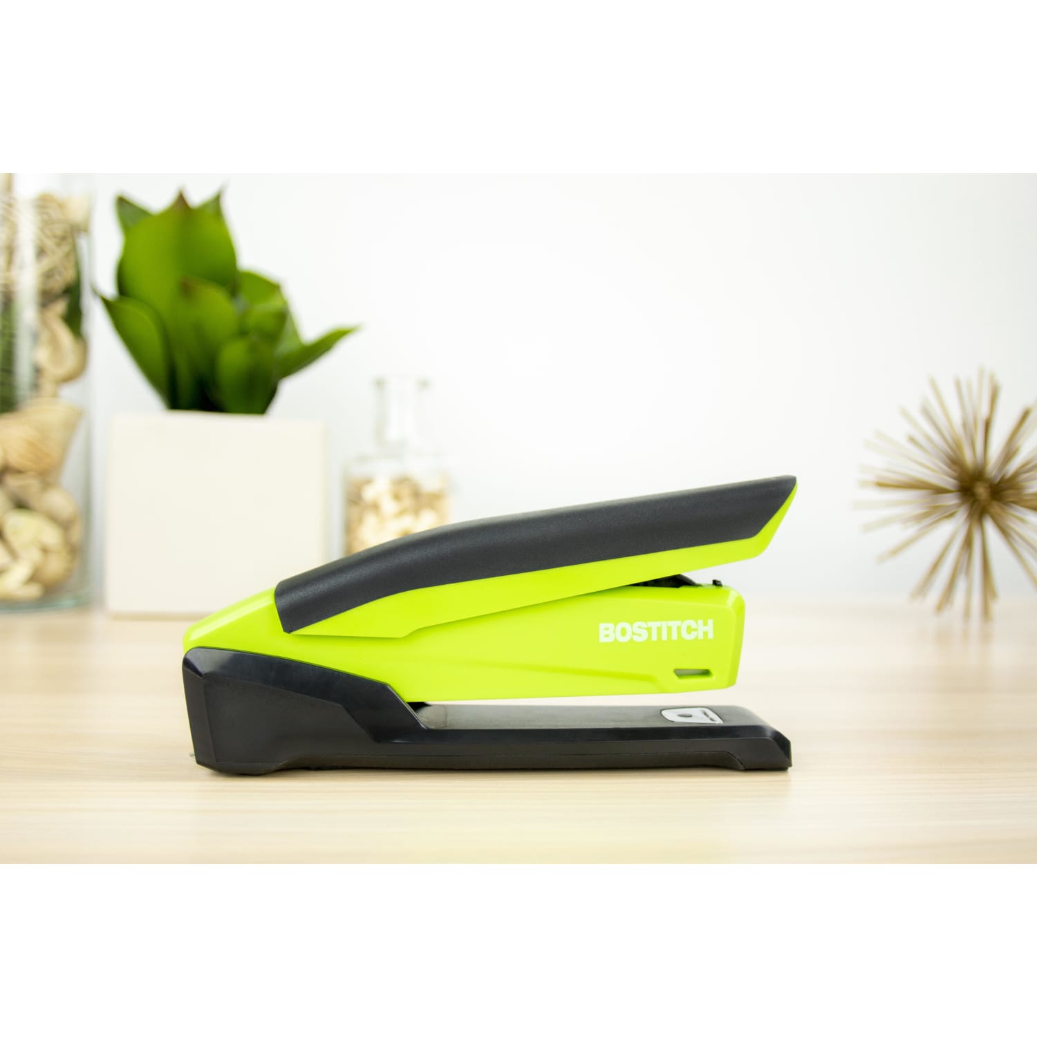 PaperPro InPower Spring-Powered Desktop Stapler With Antimicrobial Protection, 20-Sheet Capacity, Green - Image 3