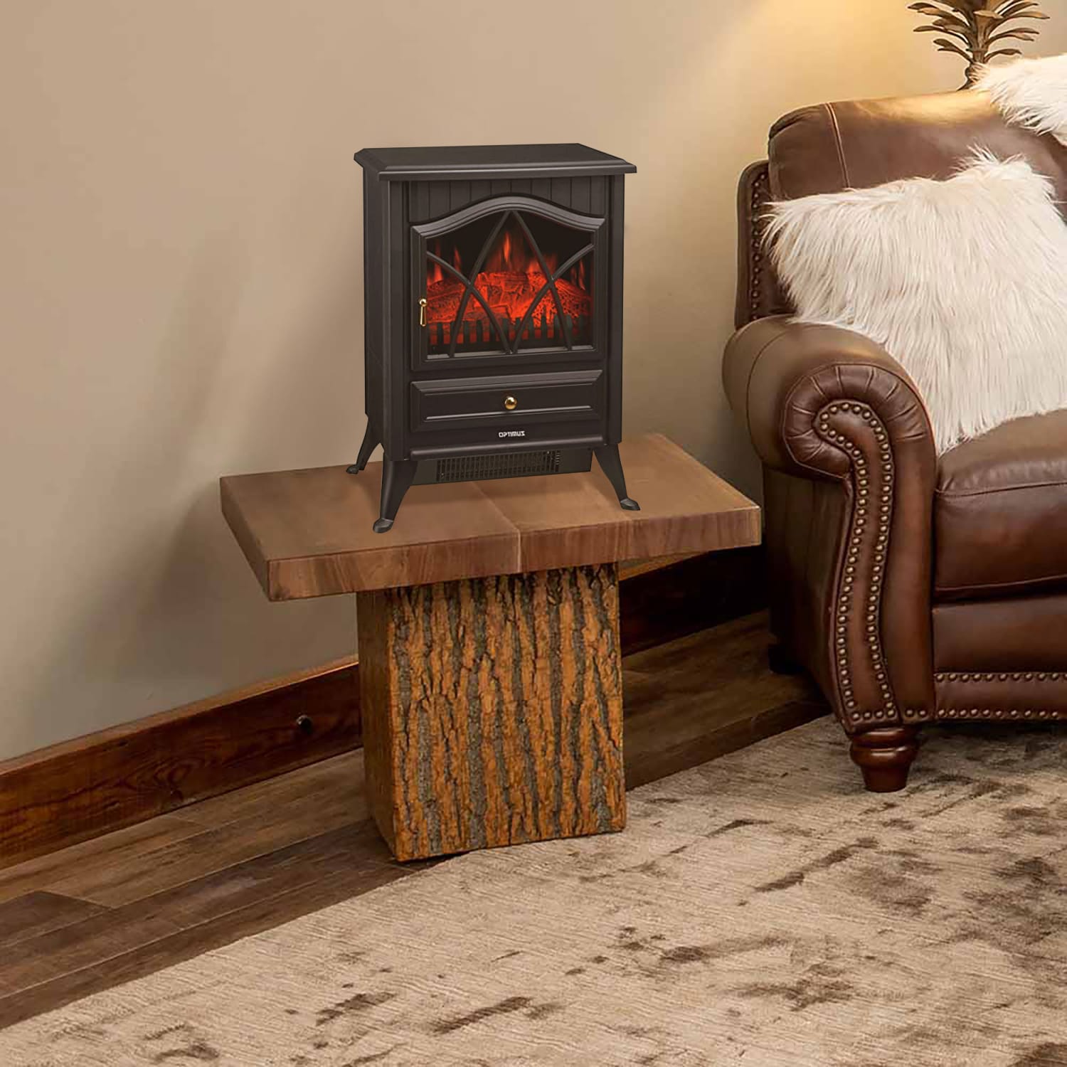 Optimus Electric Flame Effect Heater, 13in x 13in - Image 3