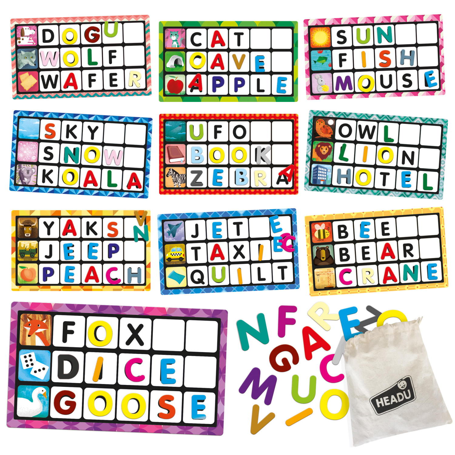 Headu Montessori Touch Bingo Letters & Words, Pre-K To 1st Grade - Image 3