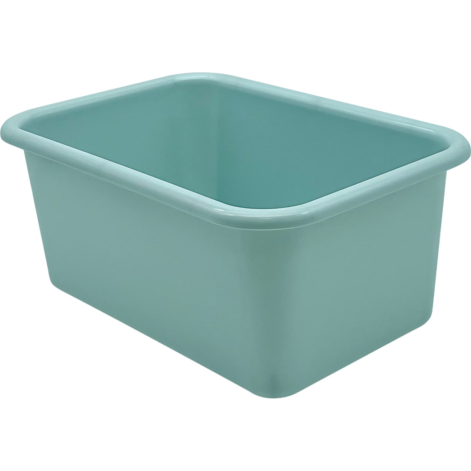Teacher Created Resources Small Plastic Storage Bins, 5inH x 7-3/4inW x 11-3/8inD, Calming Blue, Pack Of 6 Bins - Image 3