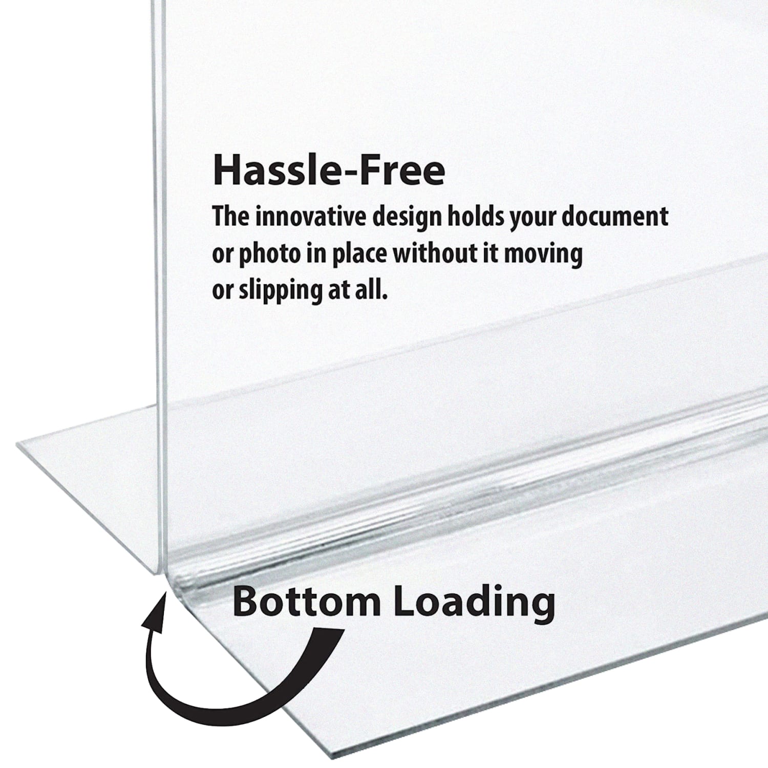 Azar Displays Flexible Plastic Vertical Sign Holders, 8-1/2in x 11in, Clear, Pack of 3 Holders - Image 3