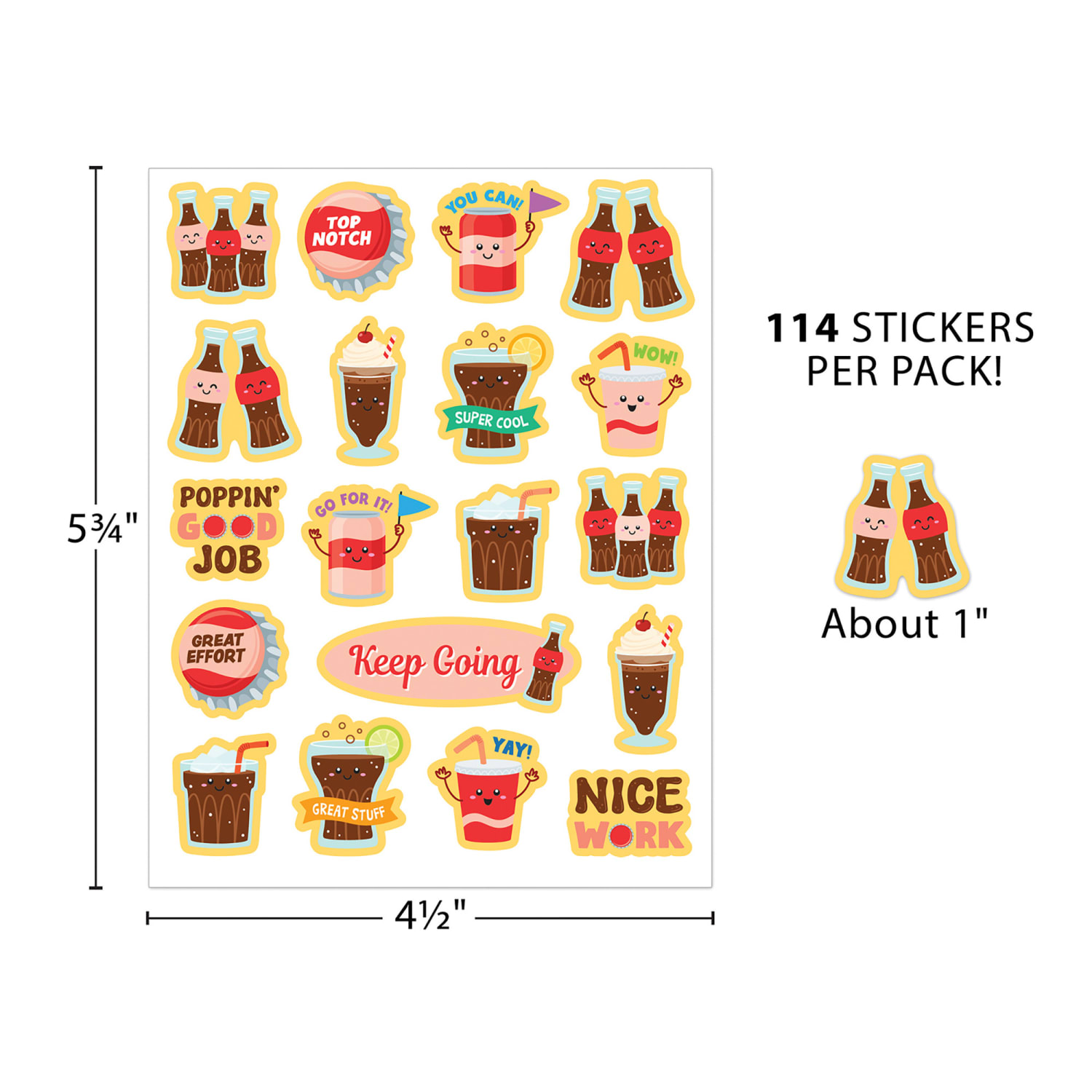 Teacher Created Resources Smelly Stickers, Cola, 114 Per Pack, Set Of 6 Packs - Image 4