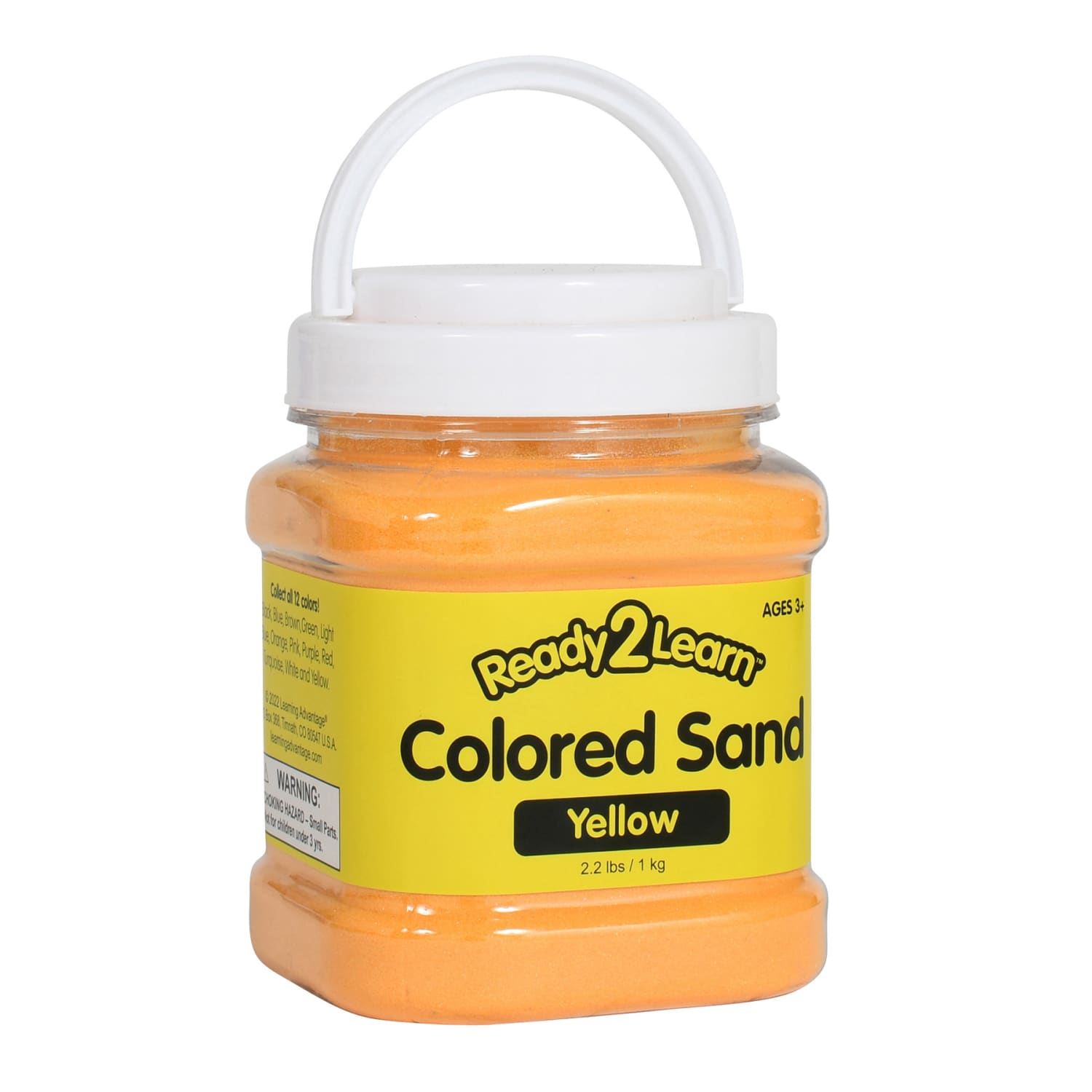 Ready 2 Learn Colored Sand Jars, 2.2 Lb, Yellow, Pack Of 3 Jars - Image 3