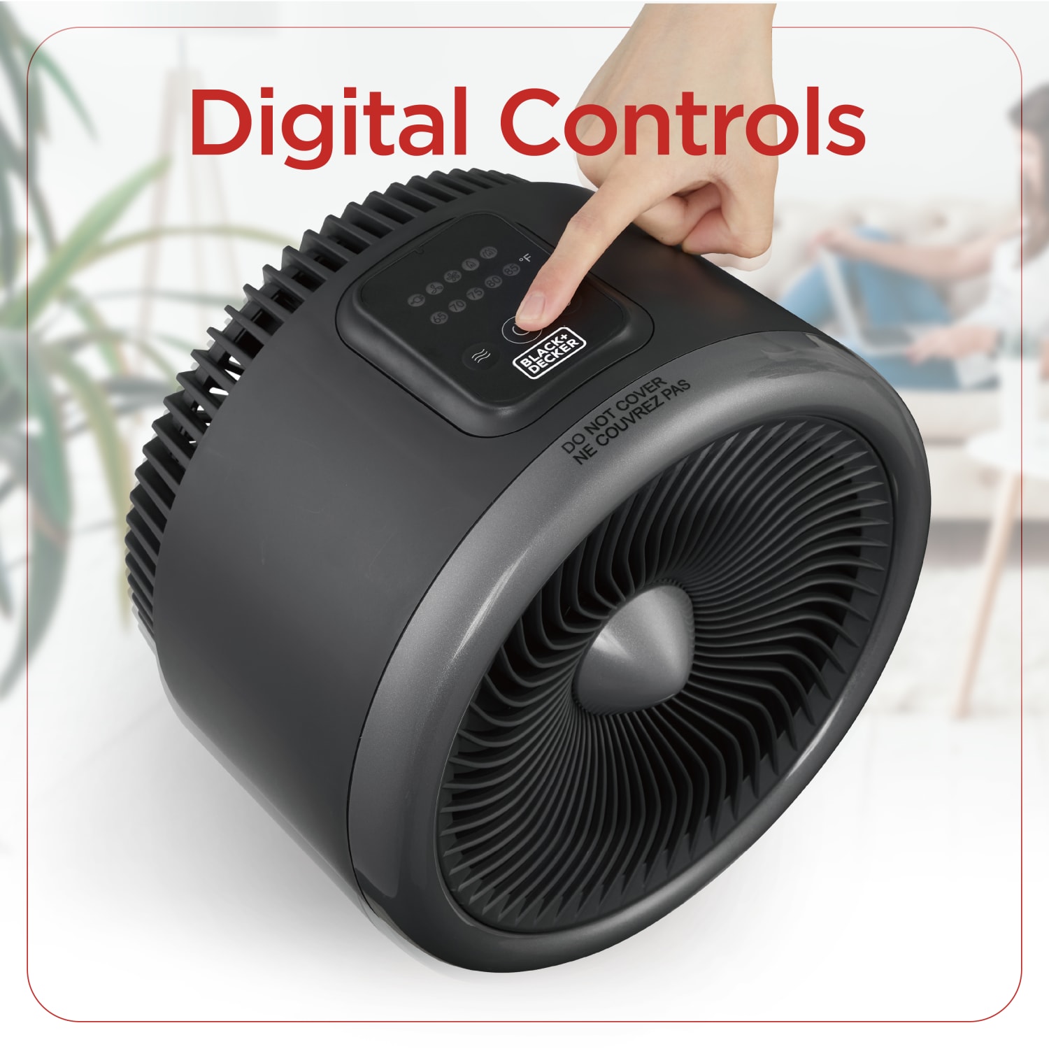 Black+Decker Mini Electric Turbo Personal Space Heater, 10-5/8inH x 10-1/4inW x 7-1/2inD, Black - Image 3