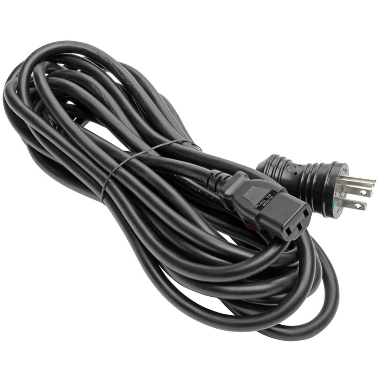 Tripp Lite Hospital-Grade Power Cord NEMA 5-15P to Locking IEC C13 Green Dot 15A 125V 14 AWG 25 ft. (7.62 m) Black - Image 3