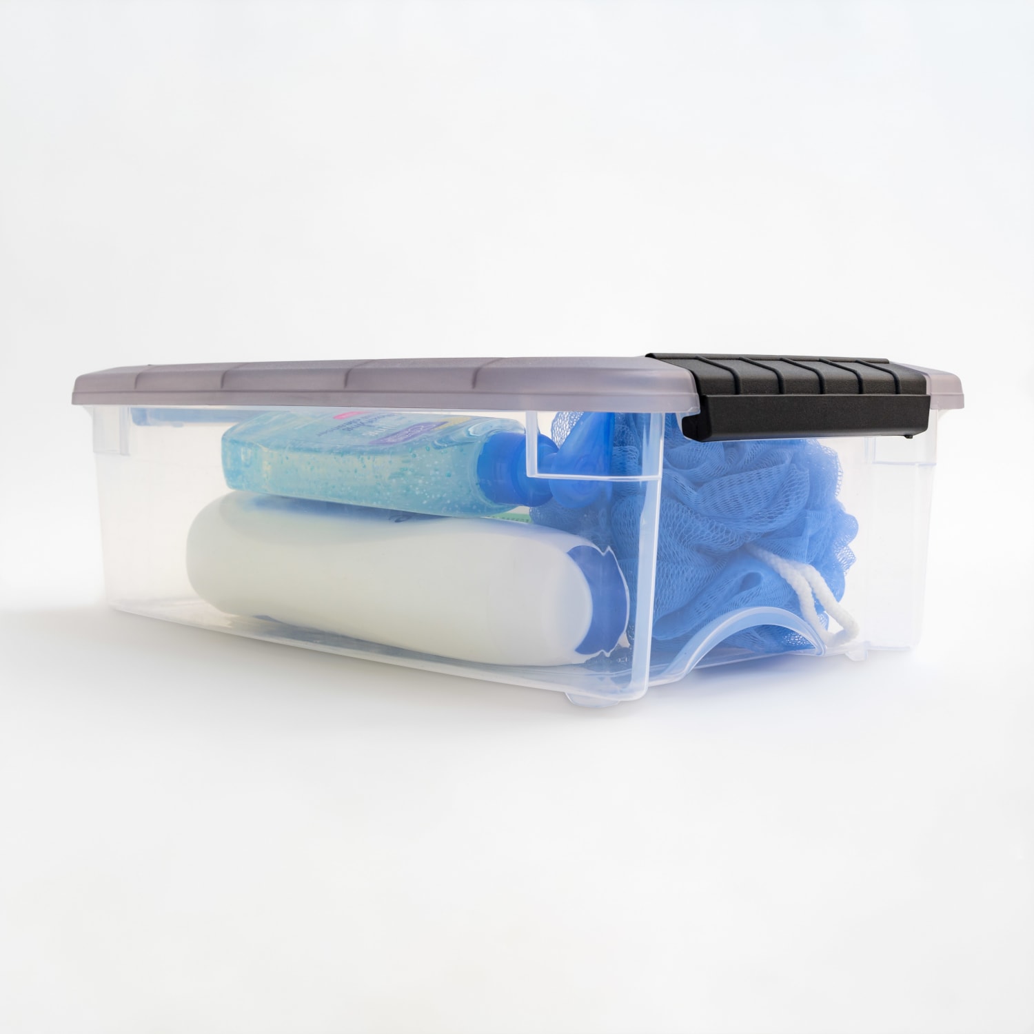 Iris Stack & Pull Storage Box, 1.45 Gallon, Clear/Gray - Image 4