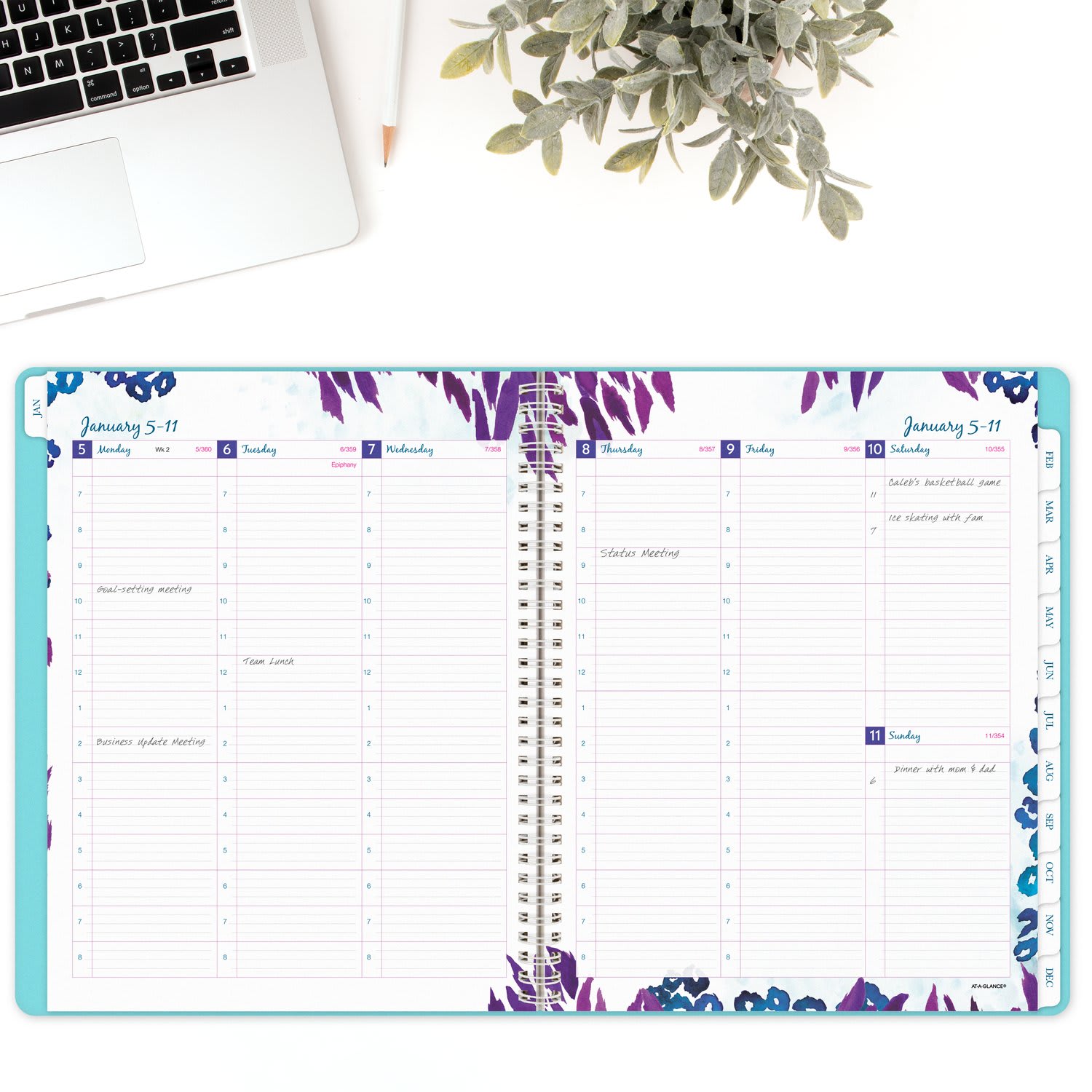 AT-A-GLANCE Wild Washes 2026 Weekly Monthly Appointment Book Planner, Teal, Large, 8 1/2in x 11in - Image 3