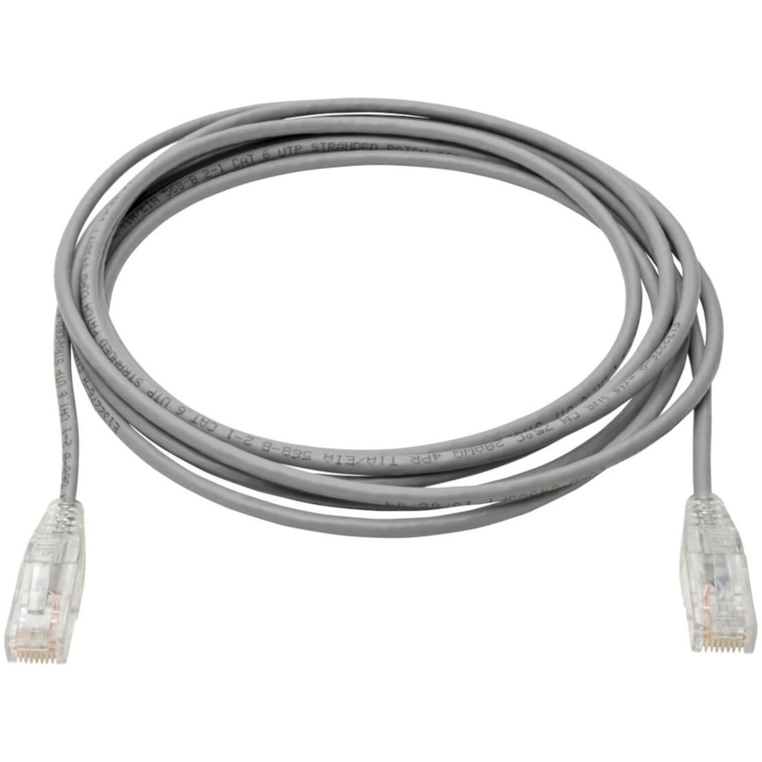 Tripp Lite Cat6 UTP Patch Cable (RJ45) - M/M, Gigabit, Snagless, Molded, Slim, Gray - Image 3