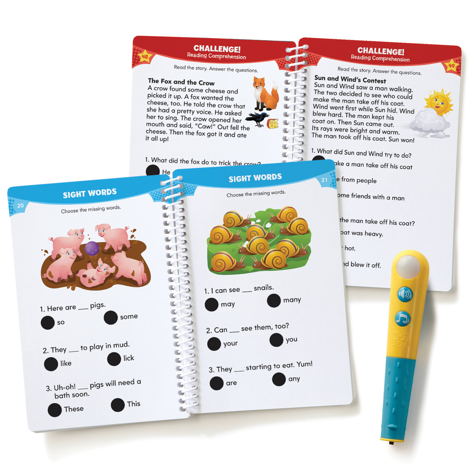 Educational Insights Hot Dots Lets Master Grade 1 Reading Set With Hot Dots Pen, Grade 1 - Image 3