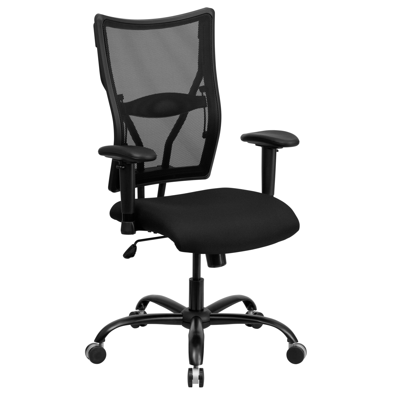 Flash Furniture HERCULES Ergonomic Mesh High-Back Big And Tall Swivel Chair With Adjustable Arms, Black - Image 3