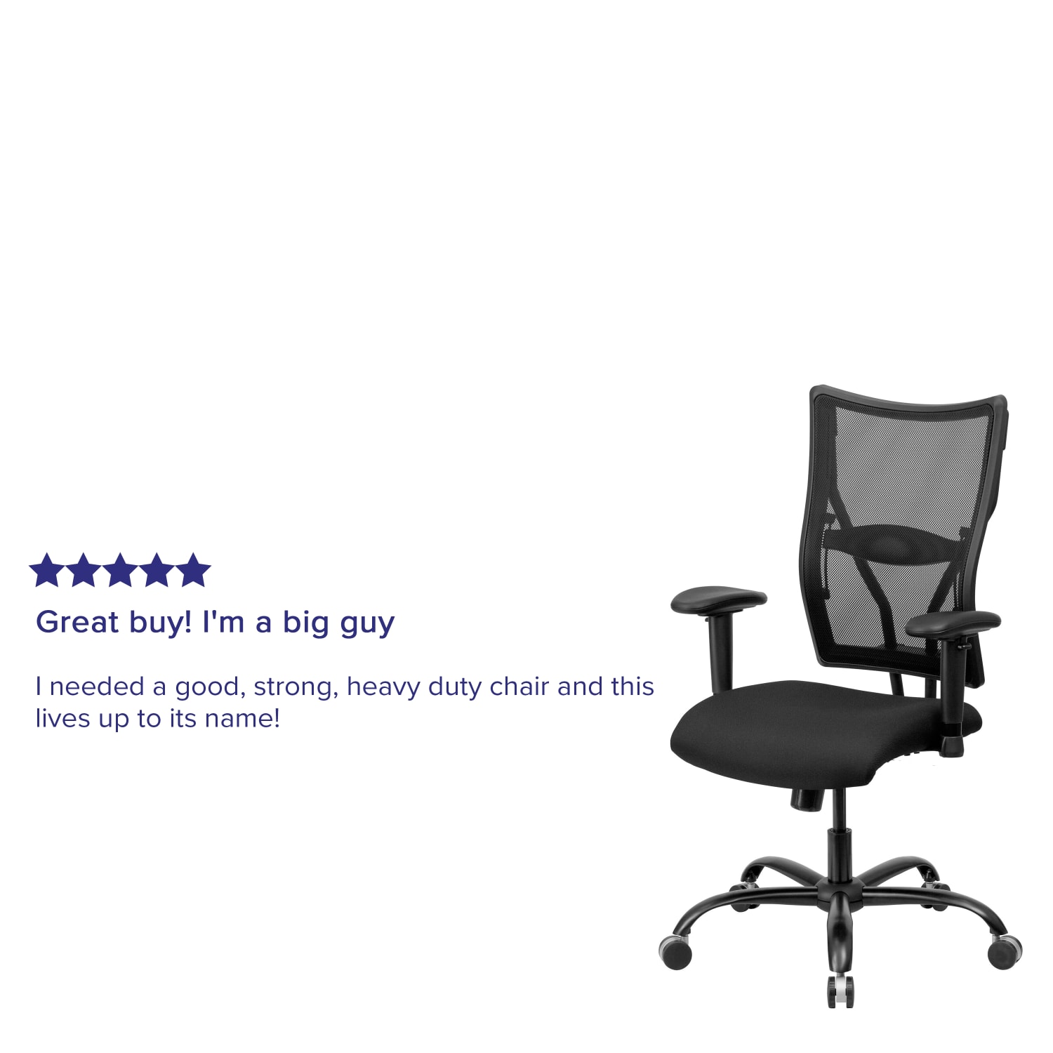 Flash Furniture HERCULES Ergonomic Mesh High-Back Big And Tall Swivel Chair With Adjustable Arms, Black - Image 6