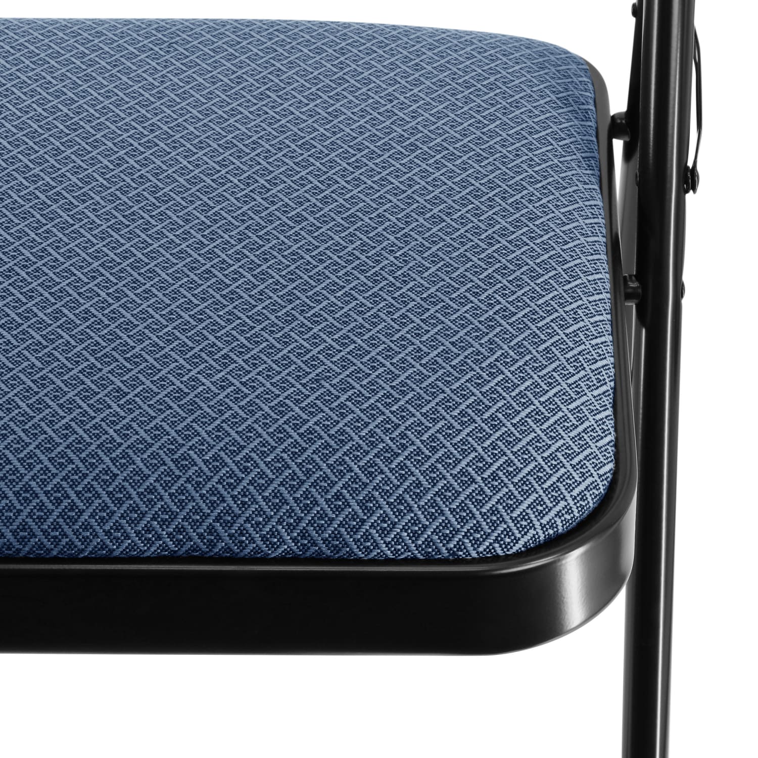 Elama Metal Folding Chairs With Padded Seats, Dark Blue/Black, Pack Of 4 Chairs - Image 4