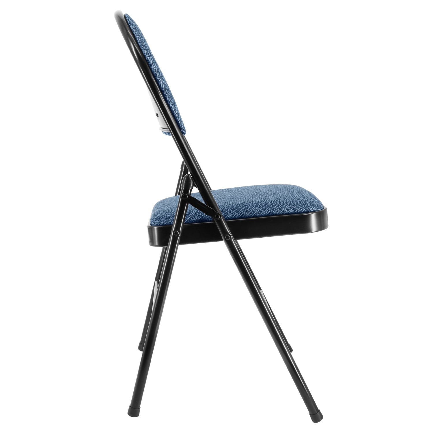 Elama Metal Folding Chairs With Padded Seats, Dark Blue/Black, Pack Of 4 Chairs - Image 6