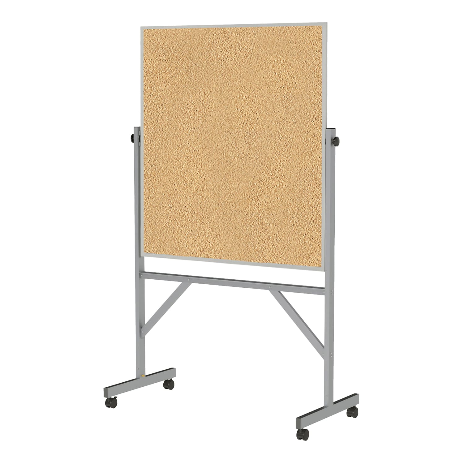 Ghent Reversible Natural Cork/Non-Magnetic Dry-Erase Whiteboard Board, 48in x 36in, Silver Aluminum Frame - Image 3