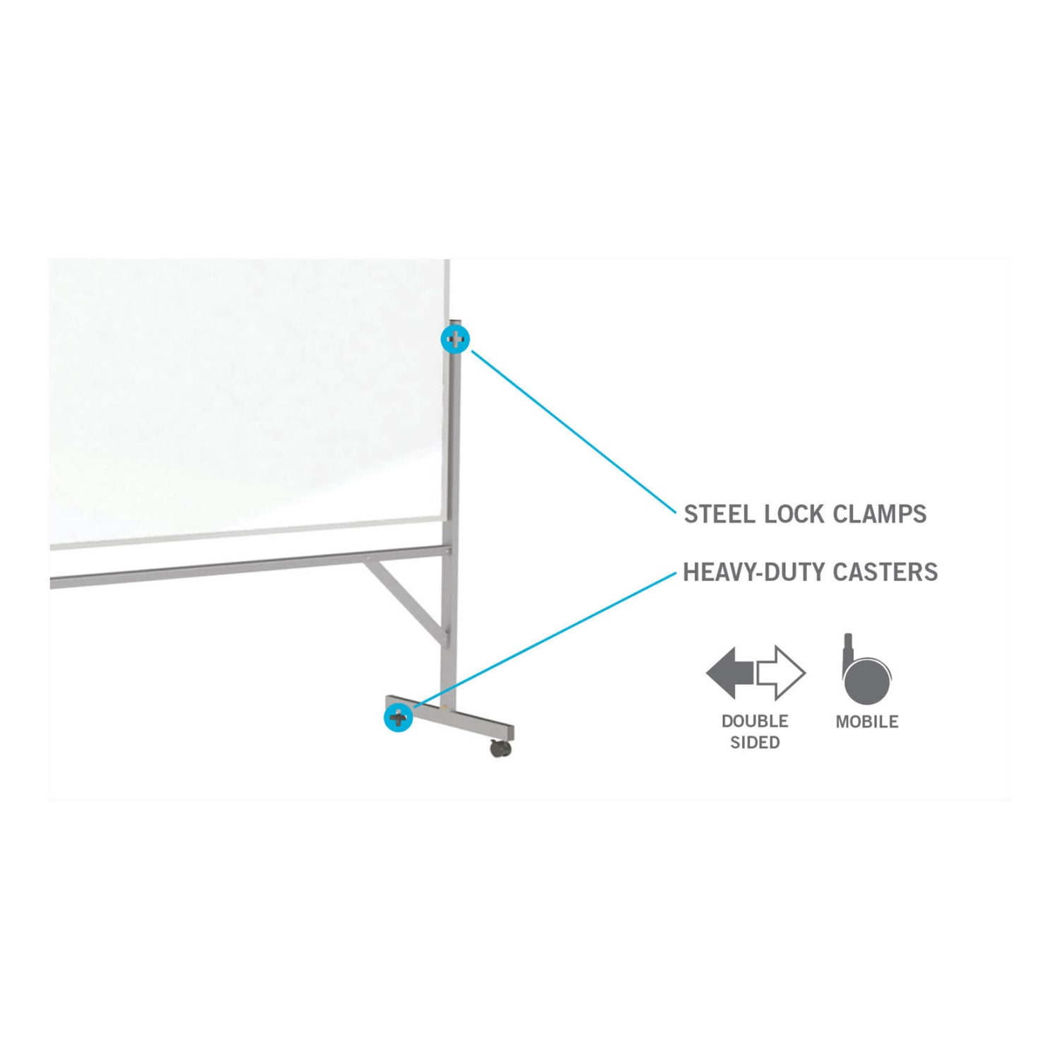 Ghent Reversible Natural Cork/Non-Magnetic Dry-Erase Whiteboard Board, 48in x 36in, Silver Aluminum Frame - Image 4