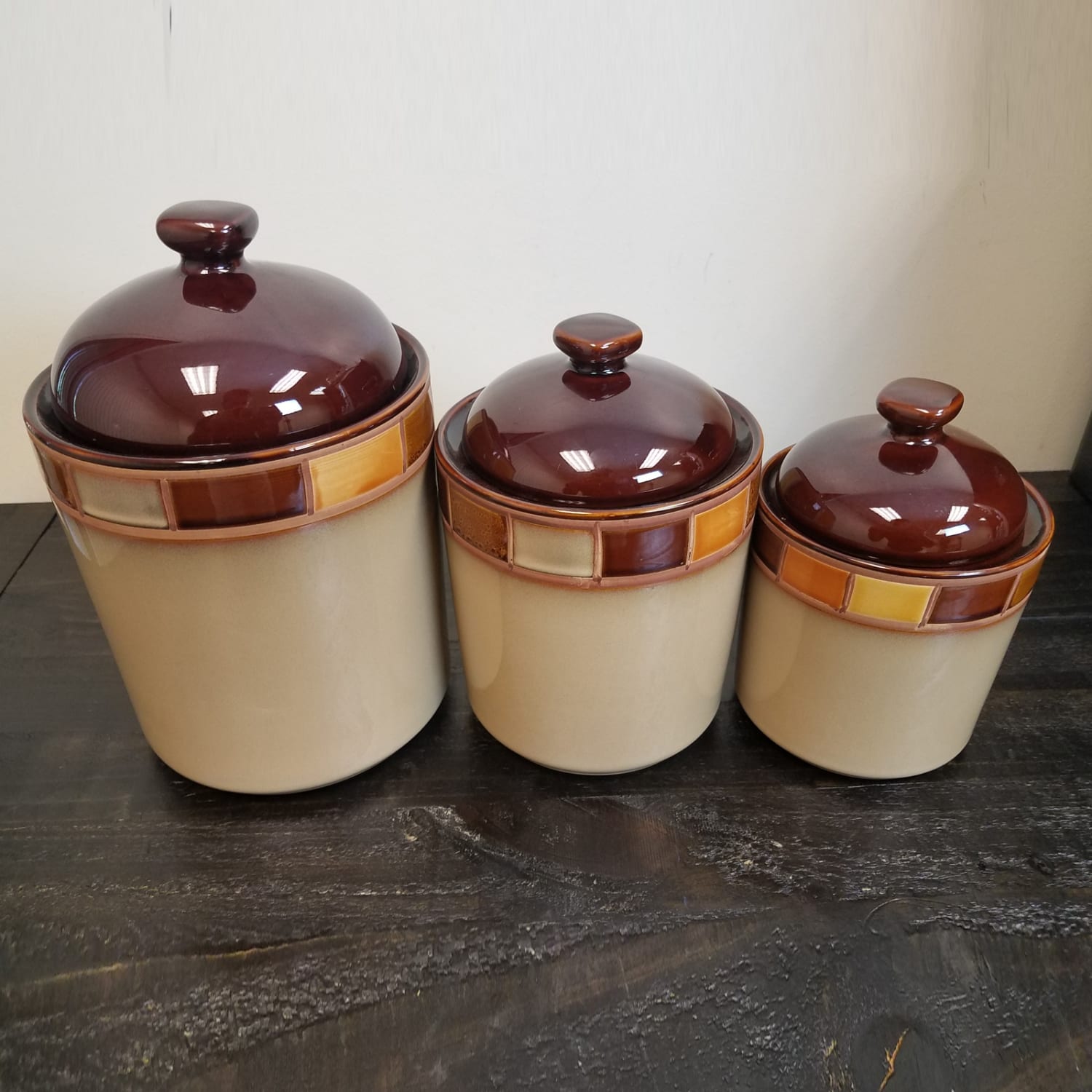 Casa Estebana 3-Piece Canister Set, Brown - Image 3