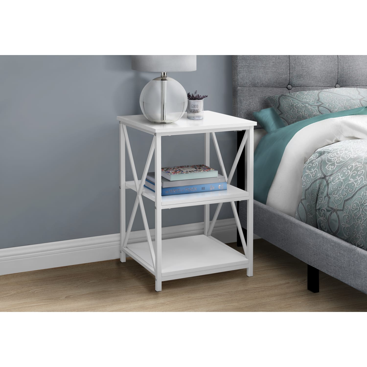 Monarch Specialties Dorothy Accent Table, 26inH x 18inW x 18inD, White - Image 4