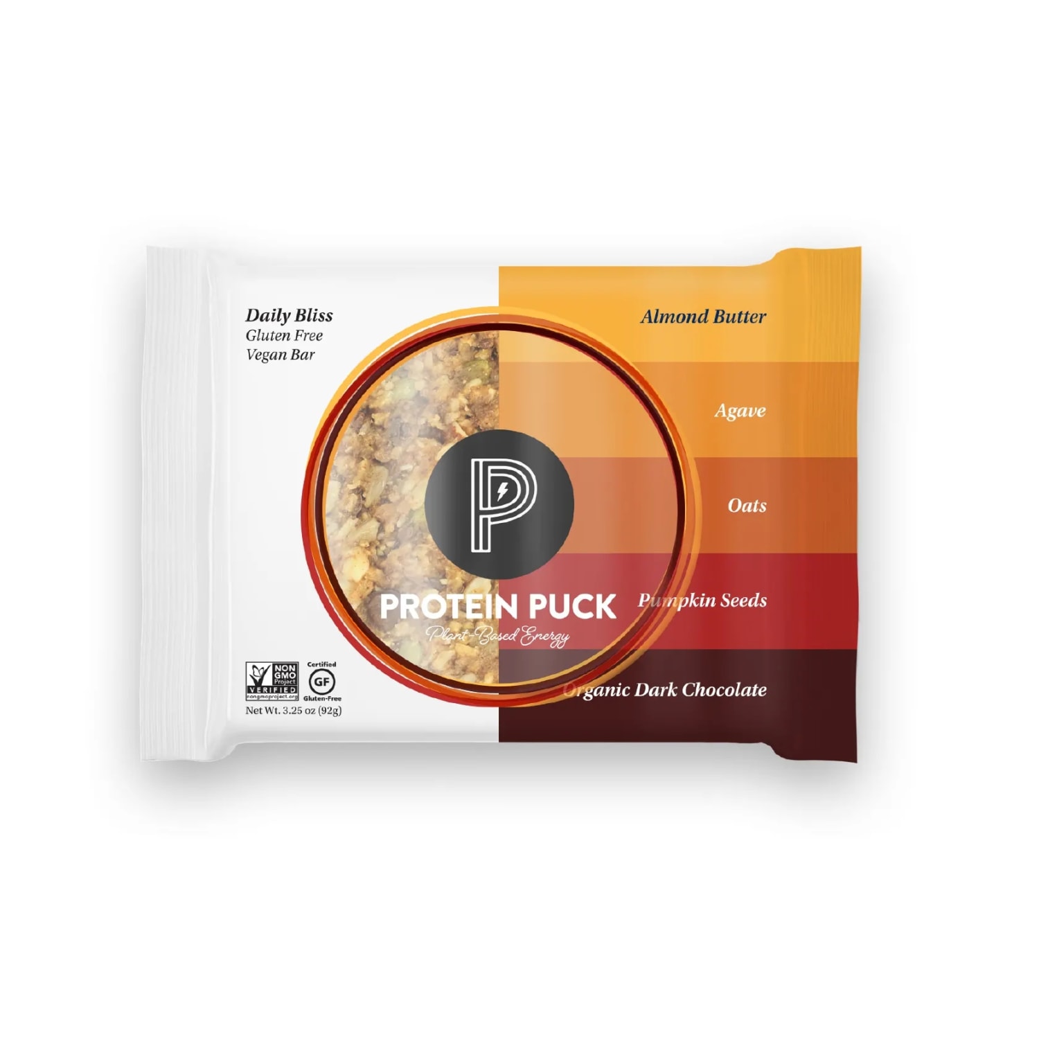 Protein Puck Almond Butter Dark Chocolate Protein Bars, 3.25 Oz., Box of 16