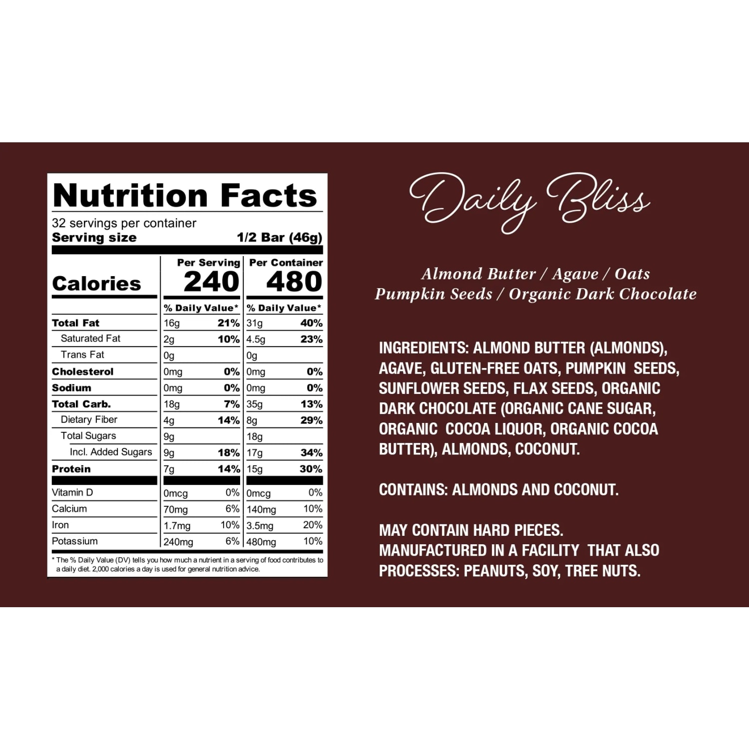 Protein Puck Almond Butter Dark Chocolate Protein Bars, 3.25 Oz., Box of 16 - Image 4