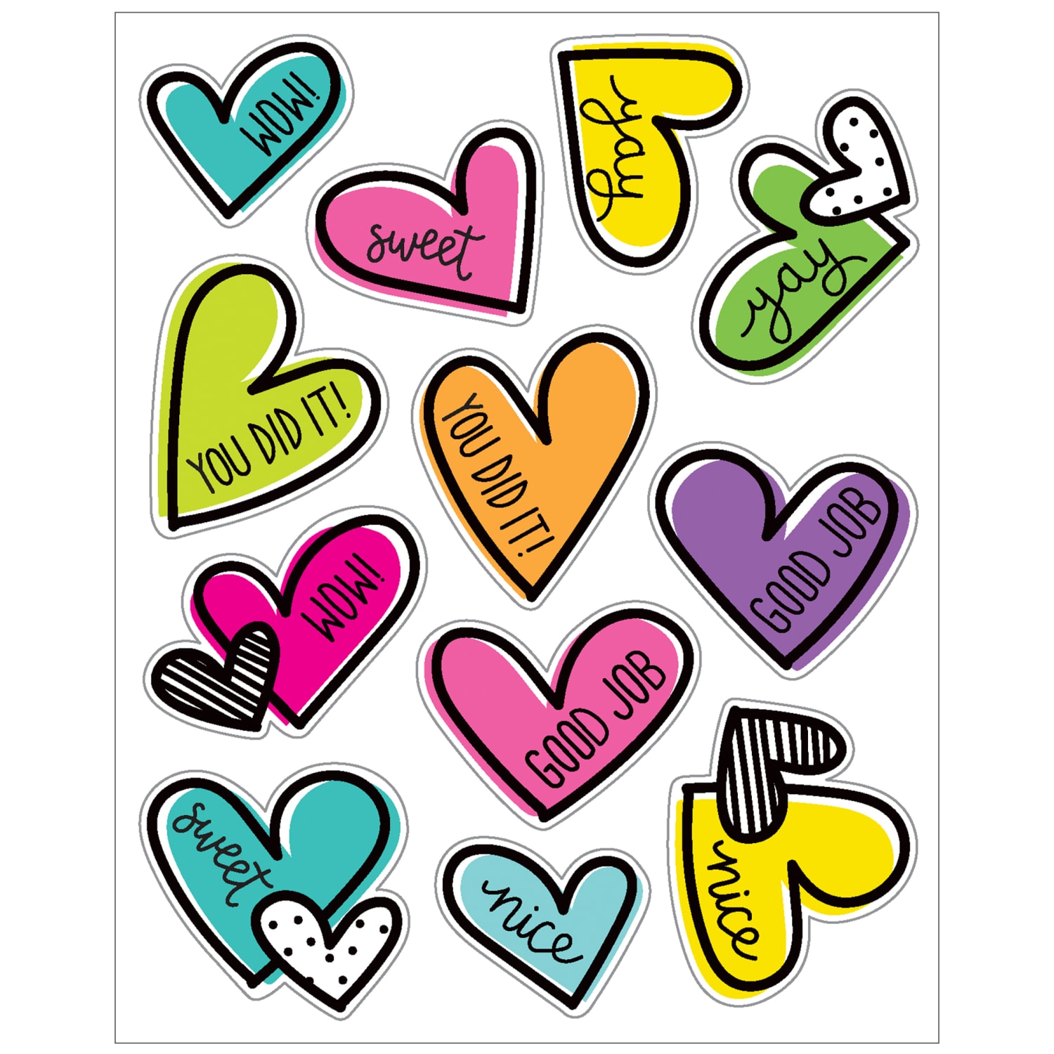 Carson Dellosa Education Stickers, Kind Vibes Doodle Hearts, 72 Stickers Per Pack, Set Of 12 Packs - Image 3