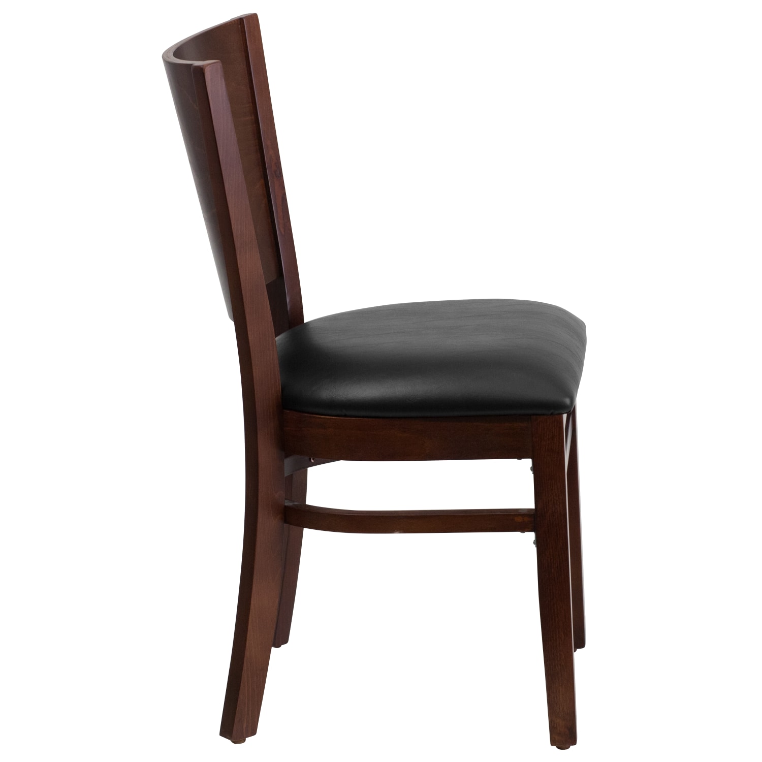Flash Furniture Solid Back Wood Restaurant Accent Chair, Black Seat/Walnut Frame - Image 9