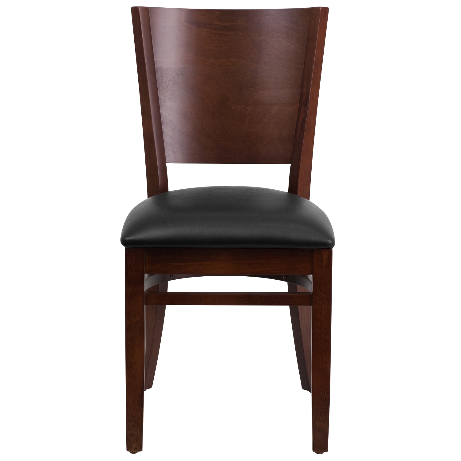 Flash Furniture Solid Back Wood Restaurant Accent Chair, Black Seat/Walnut Frame - Image 10