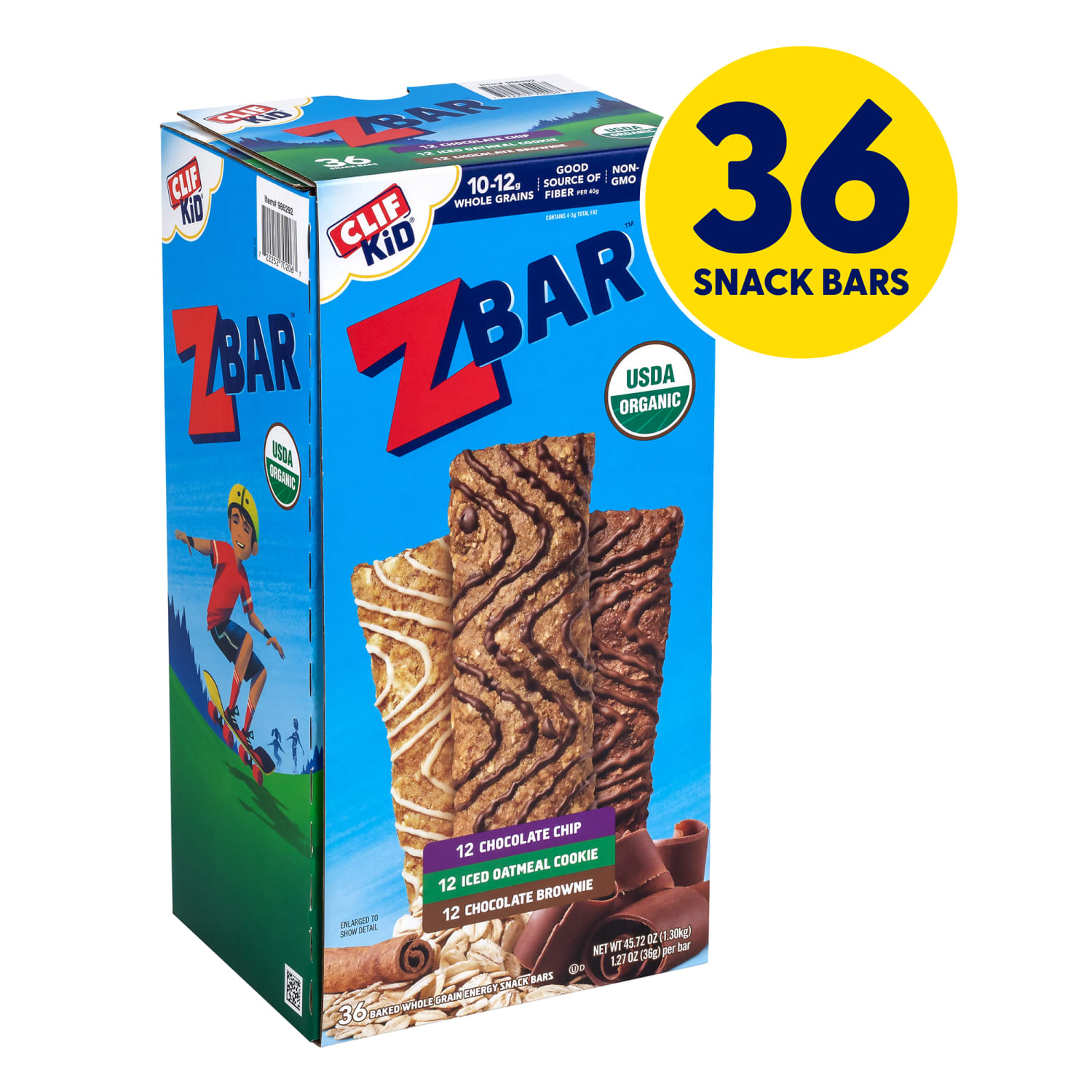 Clif Bar Kid Organic Zbar Granola Bars Variety Pack, 1.27 Oz, Pack Of 36 Bars - Image 3