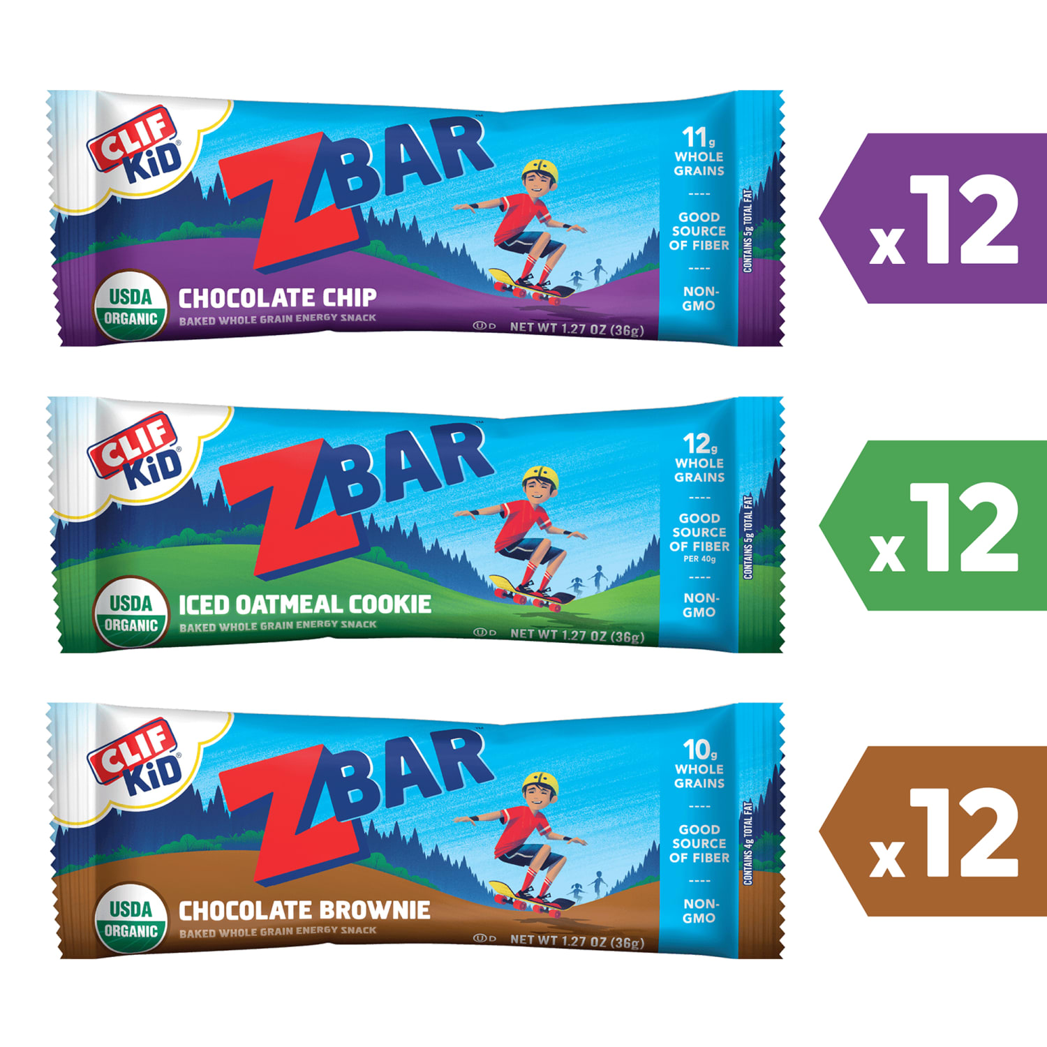 Clif Bar Kid Organic Zbar Granola Bars Variety Pack, 1.27 Oz, Pack Of 36 Bars - Image 4