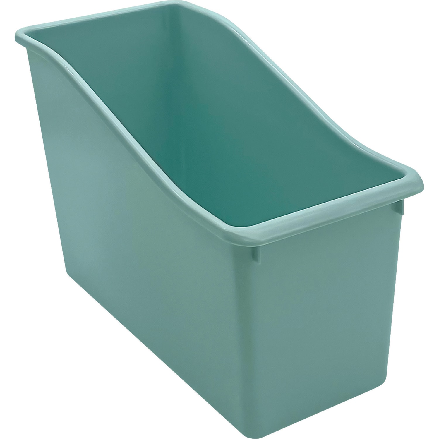 Teacher Created Resources Plastic Book Bins, 7-1/2inH x 11-3/8inW x 5-1/2inD, Calming Blue, Pack Of 6 Bins - Image 3