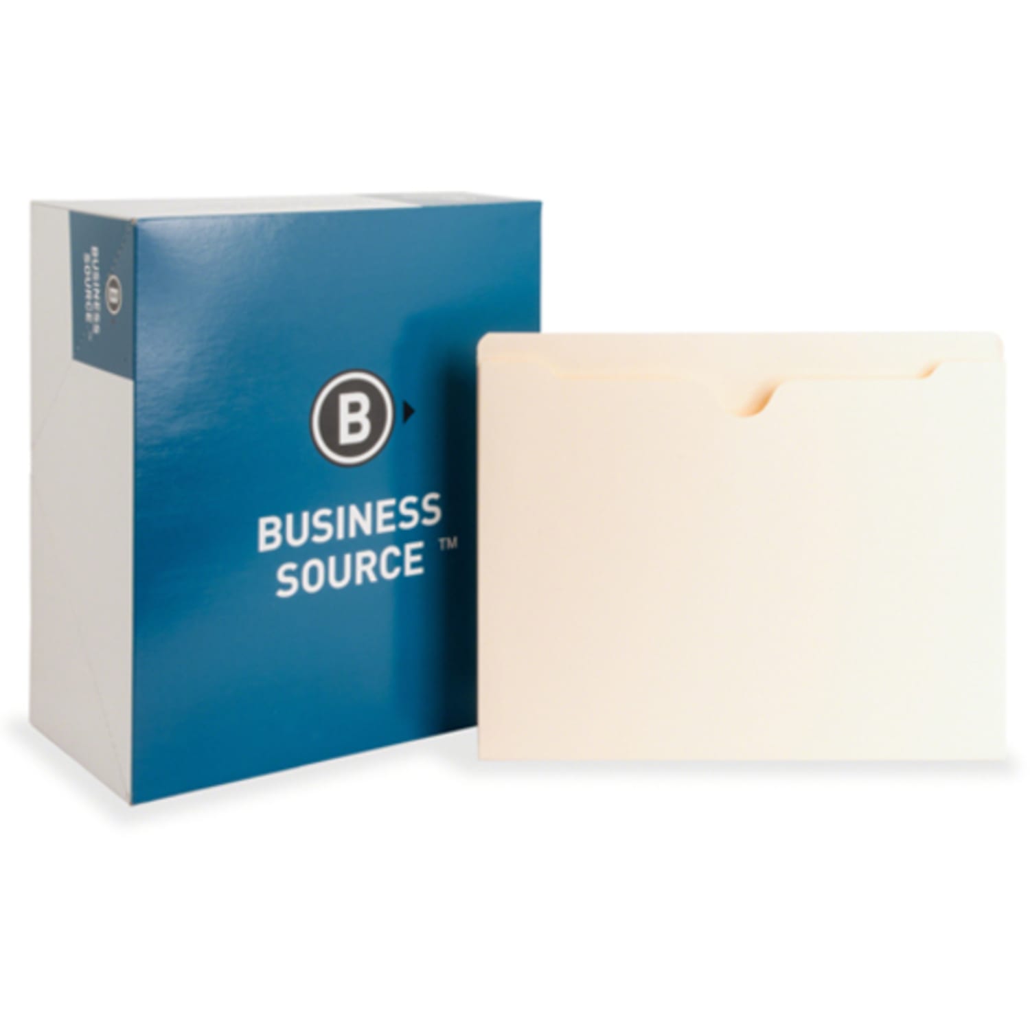 Business Source Straight Tab Cut Letter Recycled File Pocket - 8 1/2in x 11in - 1in Expansion - Manila - 10% Recycled - 50 / Box - Image 3