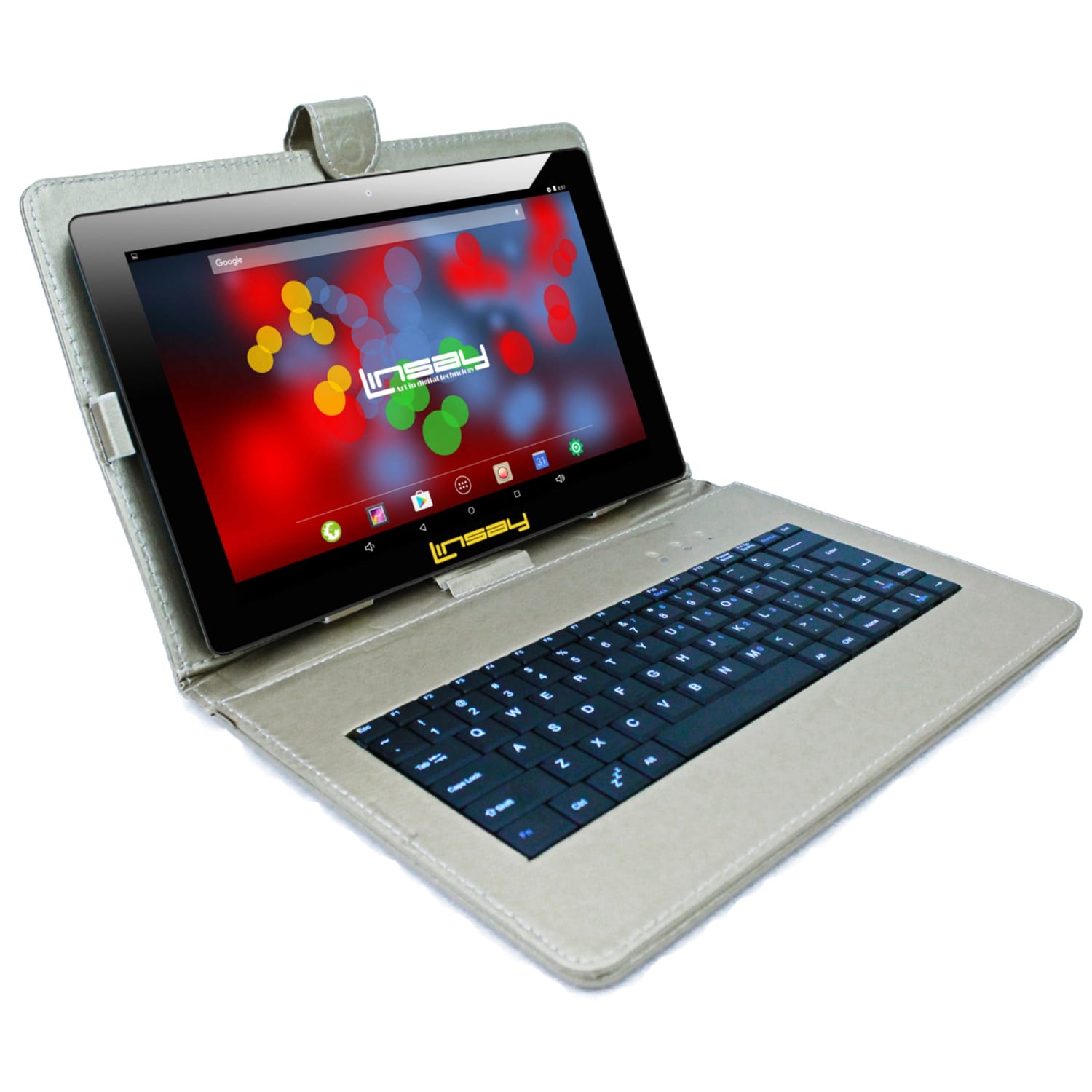 Linsay F10IPS Tablet, 10.1in Screen, 2GB Memory, 64GB Storage, Android 13, Silver Keyboard - Image 4