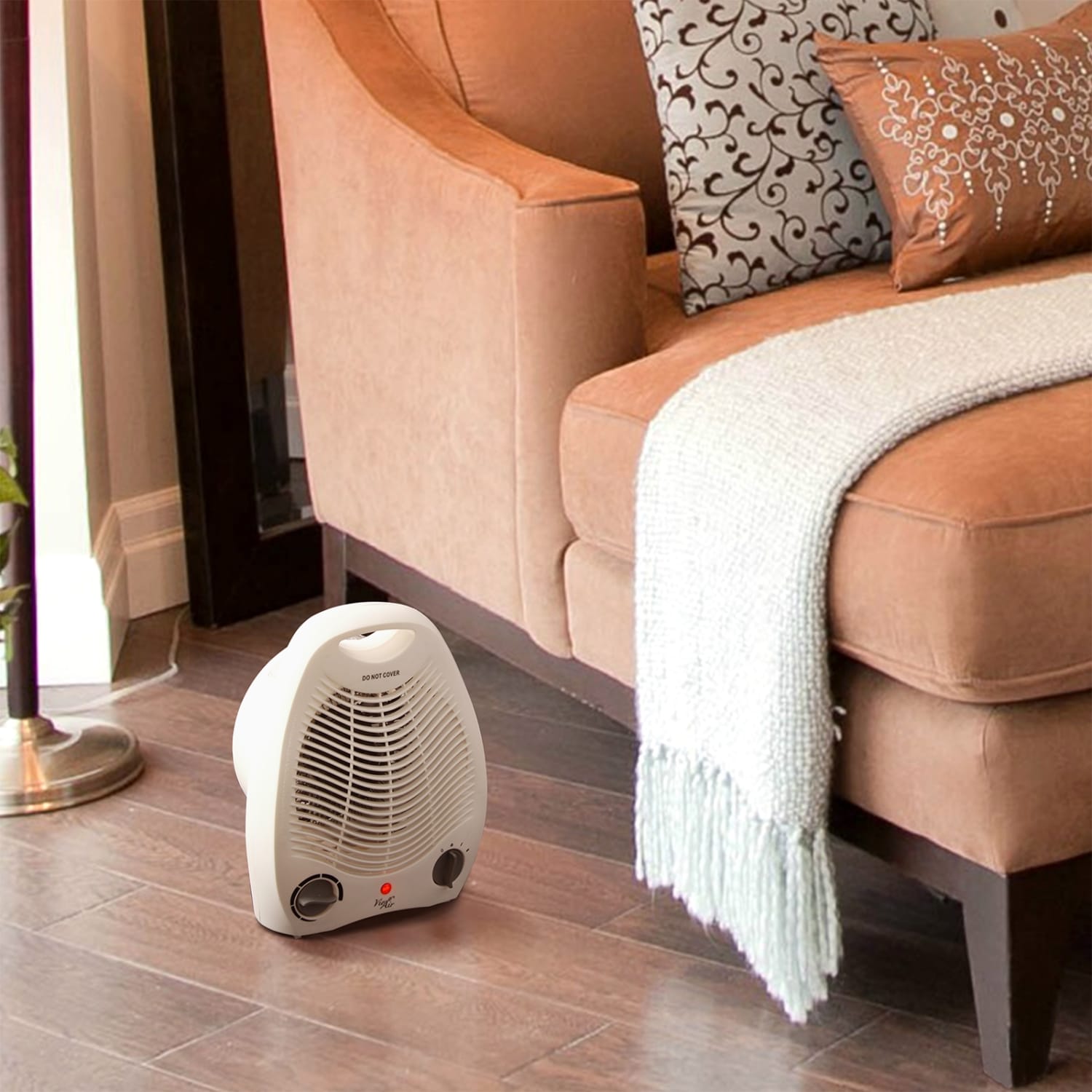 Vie Air 1500-Watt Fan Heater, Office, 5-1/4in x 7-3/4in, White - Image 4