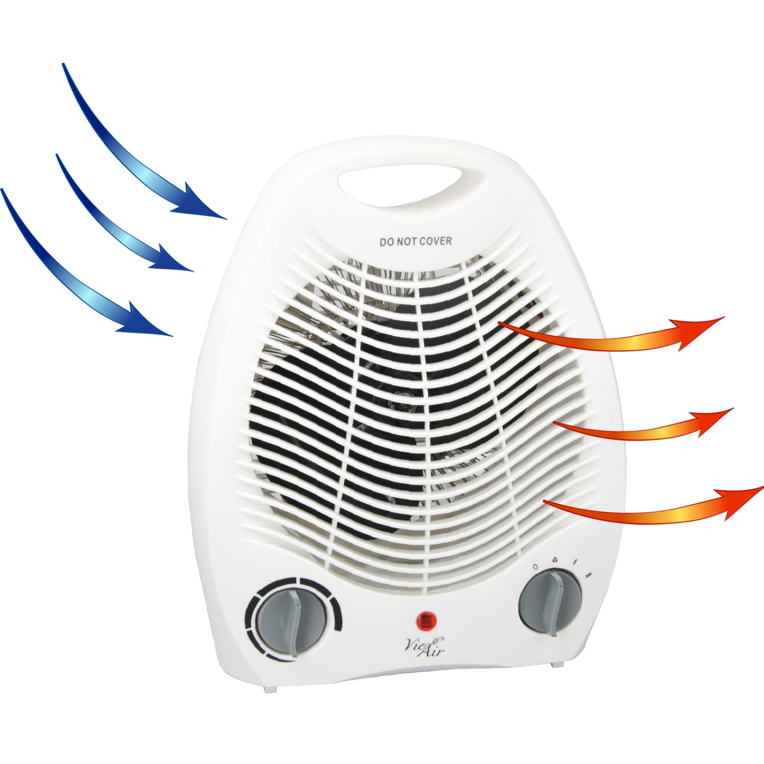 Vie Air 1500-Watt Fan Heater, Office, 5-1/4in x 7-3/4in, White - Image 5
