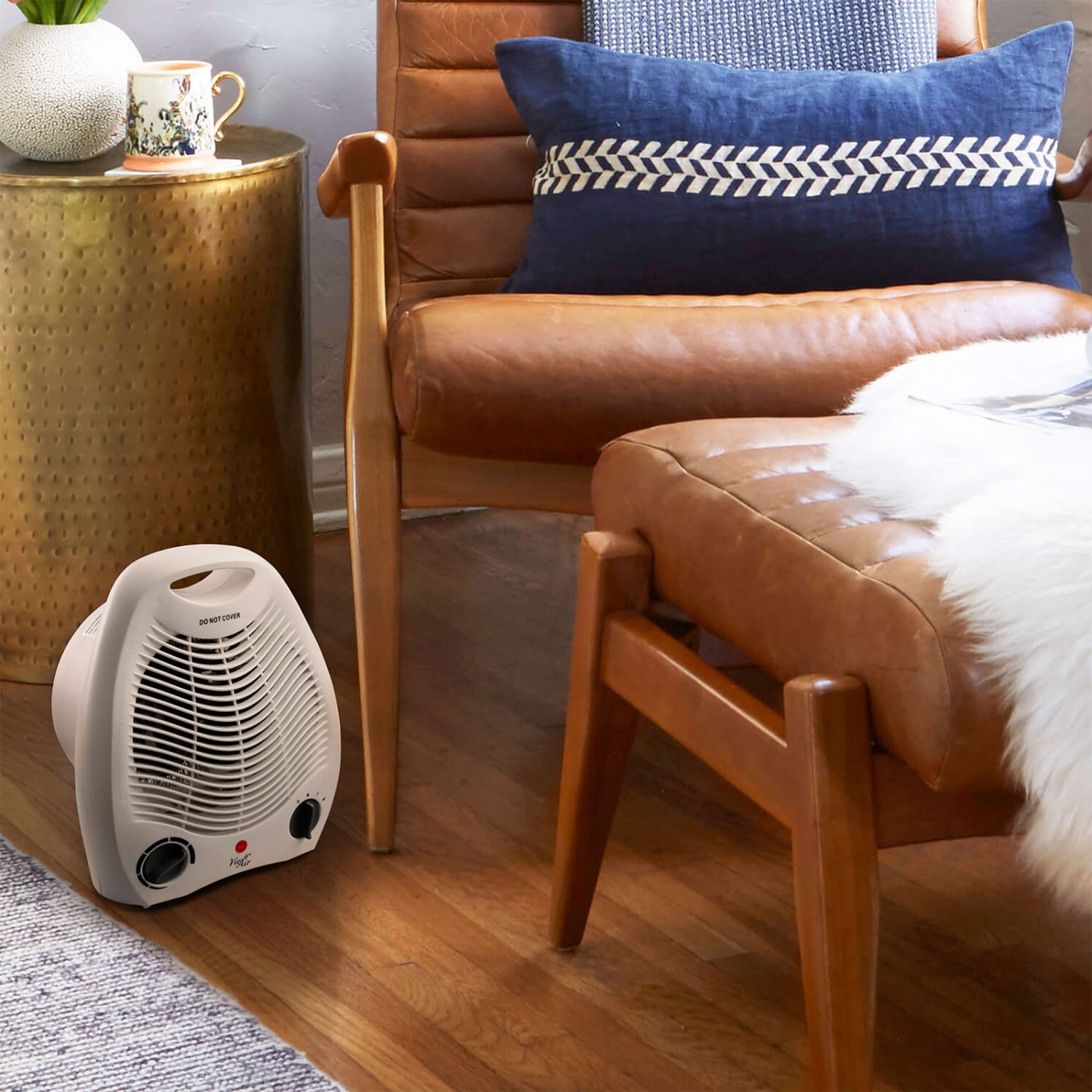 Vie Air 1500-Watt Fan Heater, Office, 5-1/4in x 7-3/4in, White - Image 6