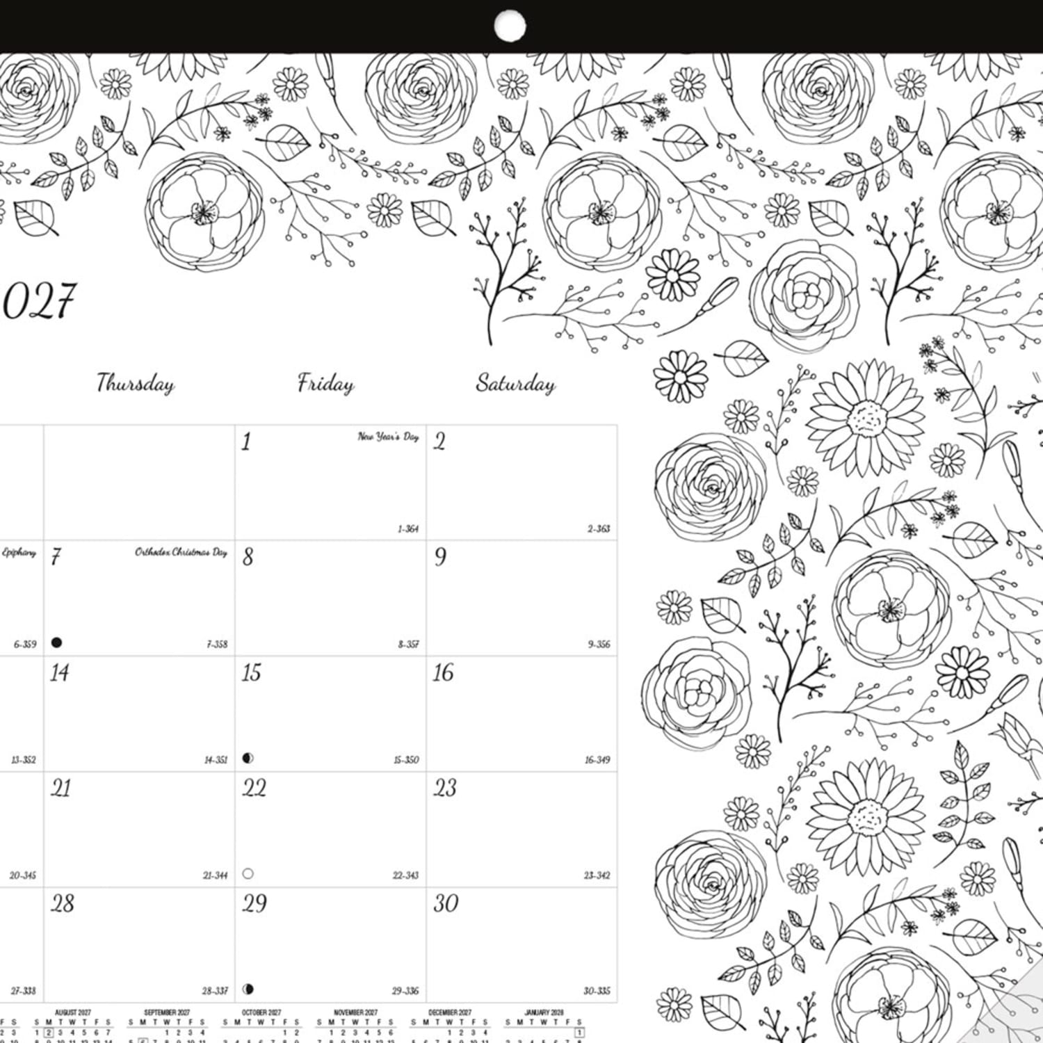 2027 Blueline DoodlePlan Monthly Desk Pad Coloring Calendar, 17-3/4in x 10-7/8in, January To December, C2917001, Total Qty 1 - Image 5