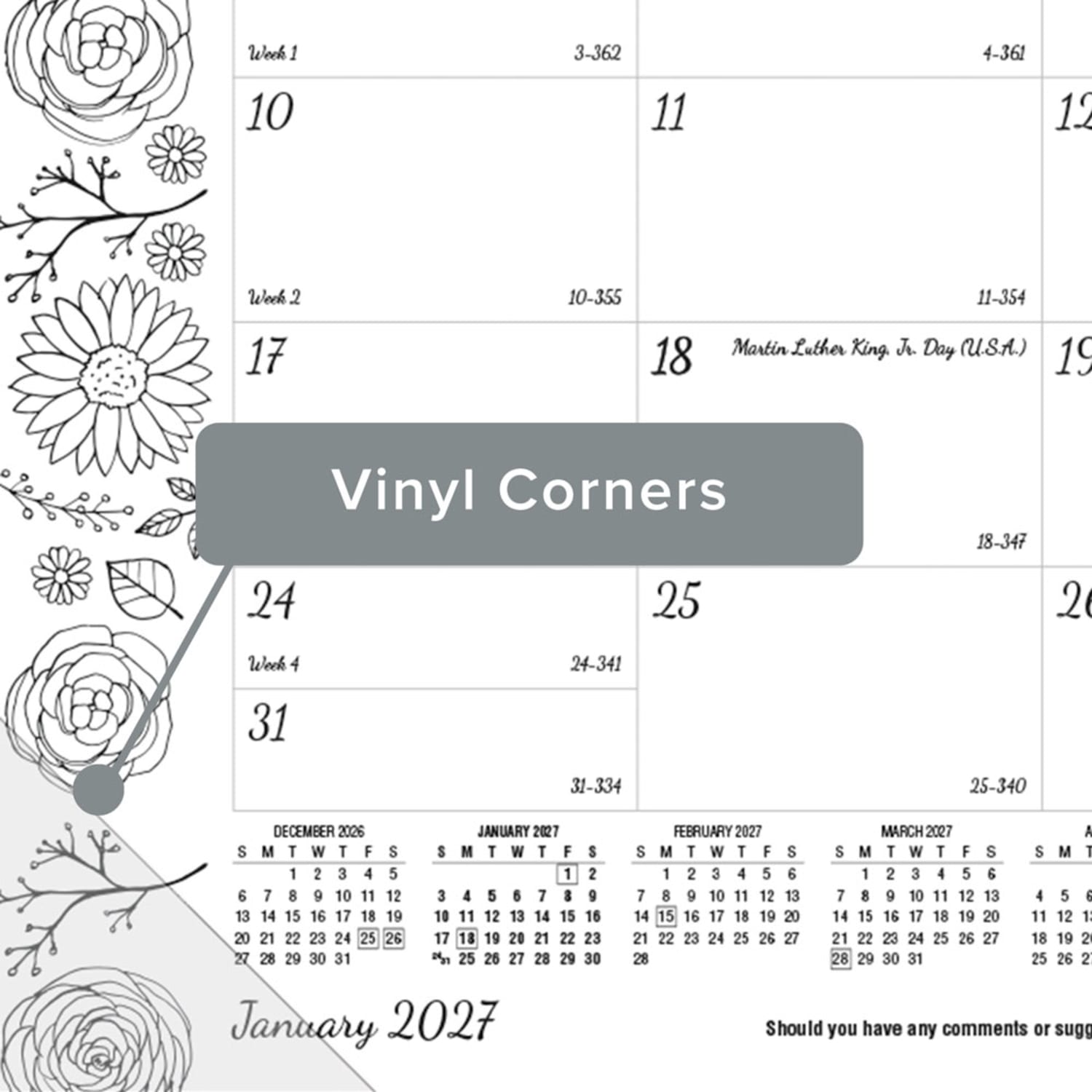 2027 Blueline DoodlePlan Monthly Desk Pad Coloring Calendar, 17-3/4in x 10-7/8in, January To December, C2917001, Total Qty 1 - Image 6