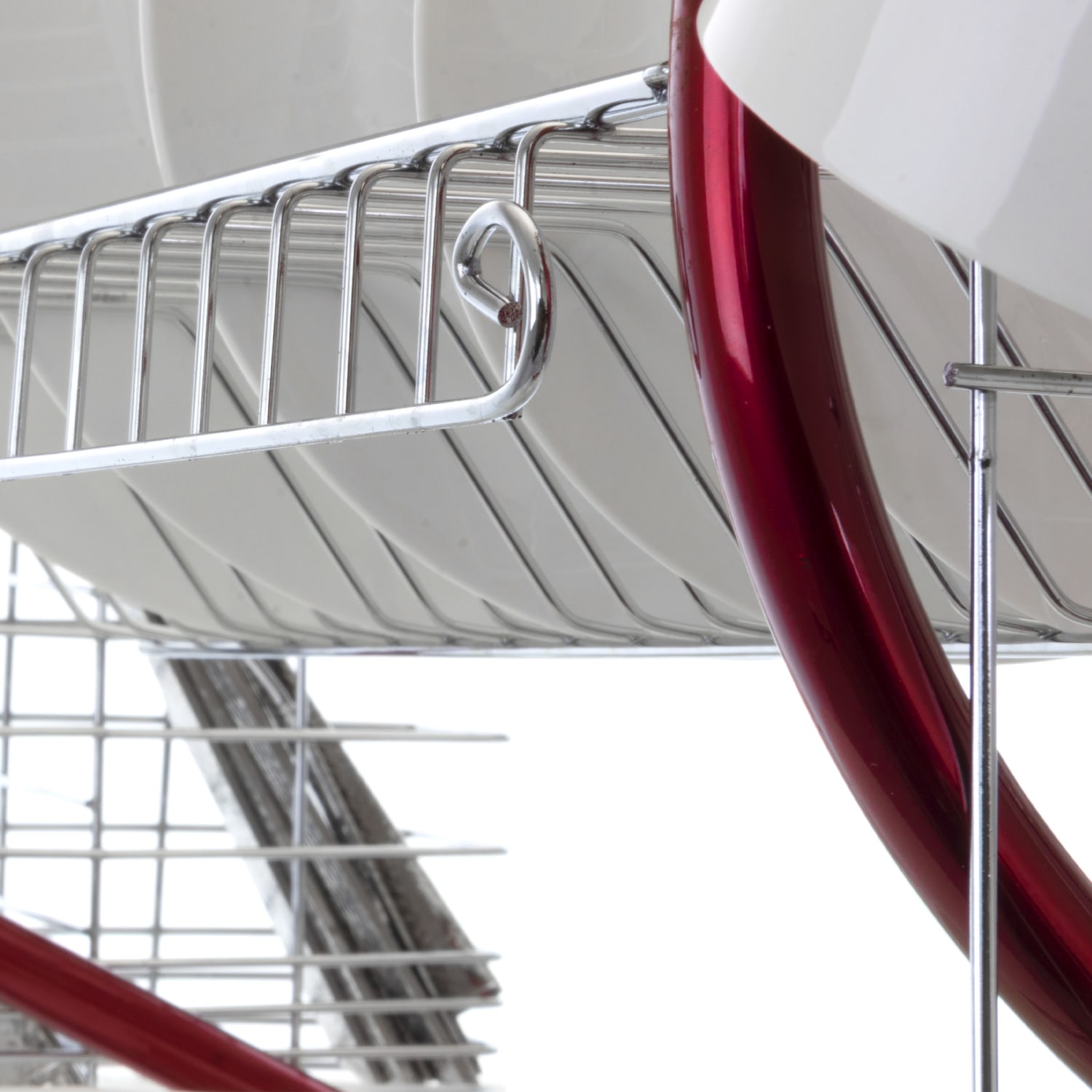 Megachef 16in Counter Top Drying Dish Rack, Red - Image 6