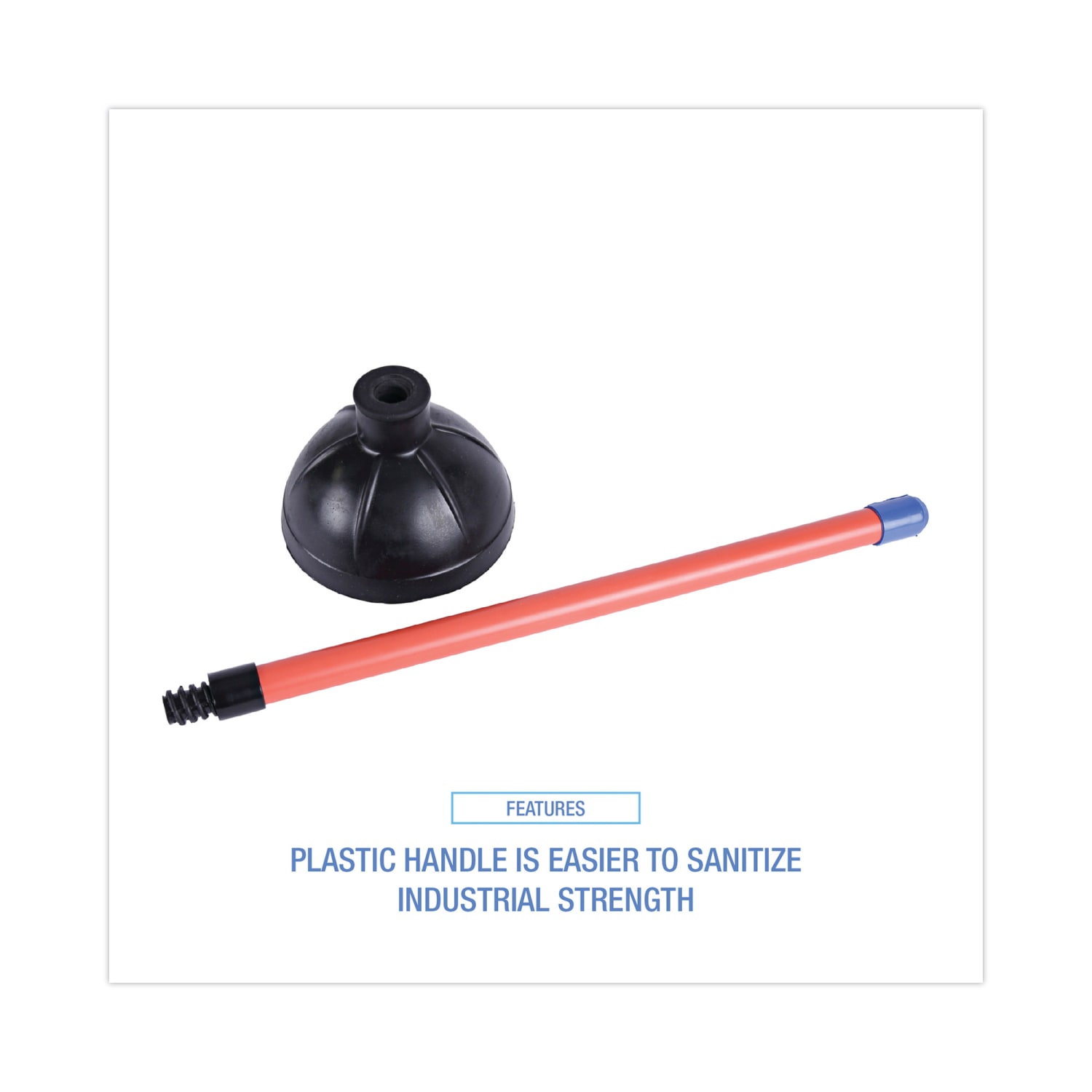 Boardwalk Rubber Toilet Plunger, 18in, Red/Black - Image 4