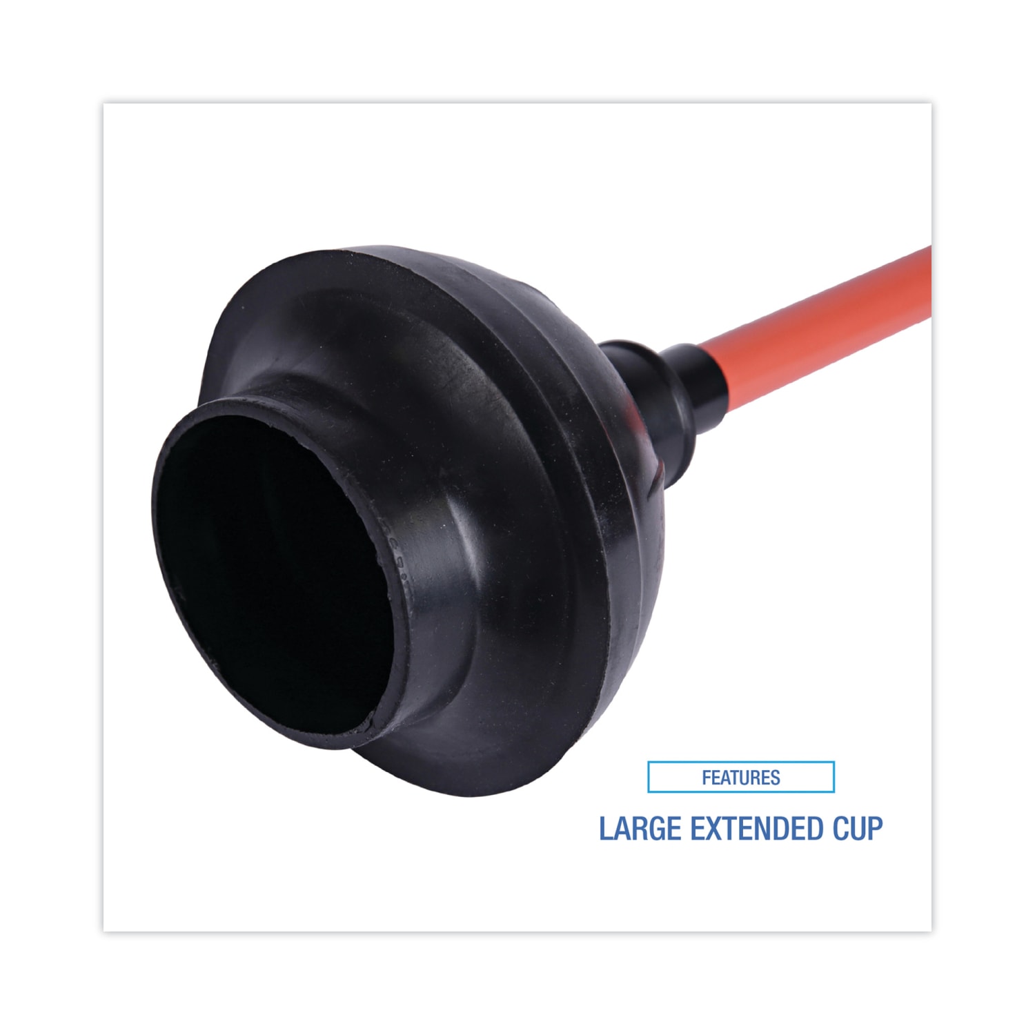 Boardwalk Rubber Toilet Plunger, 18in, Red/Black - Image 5