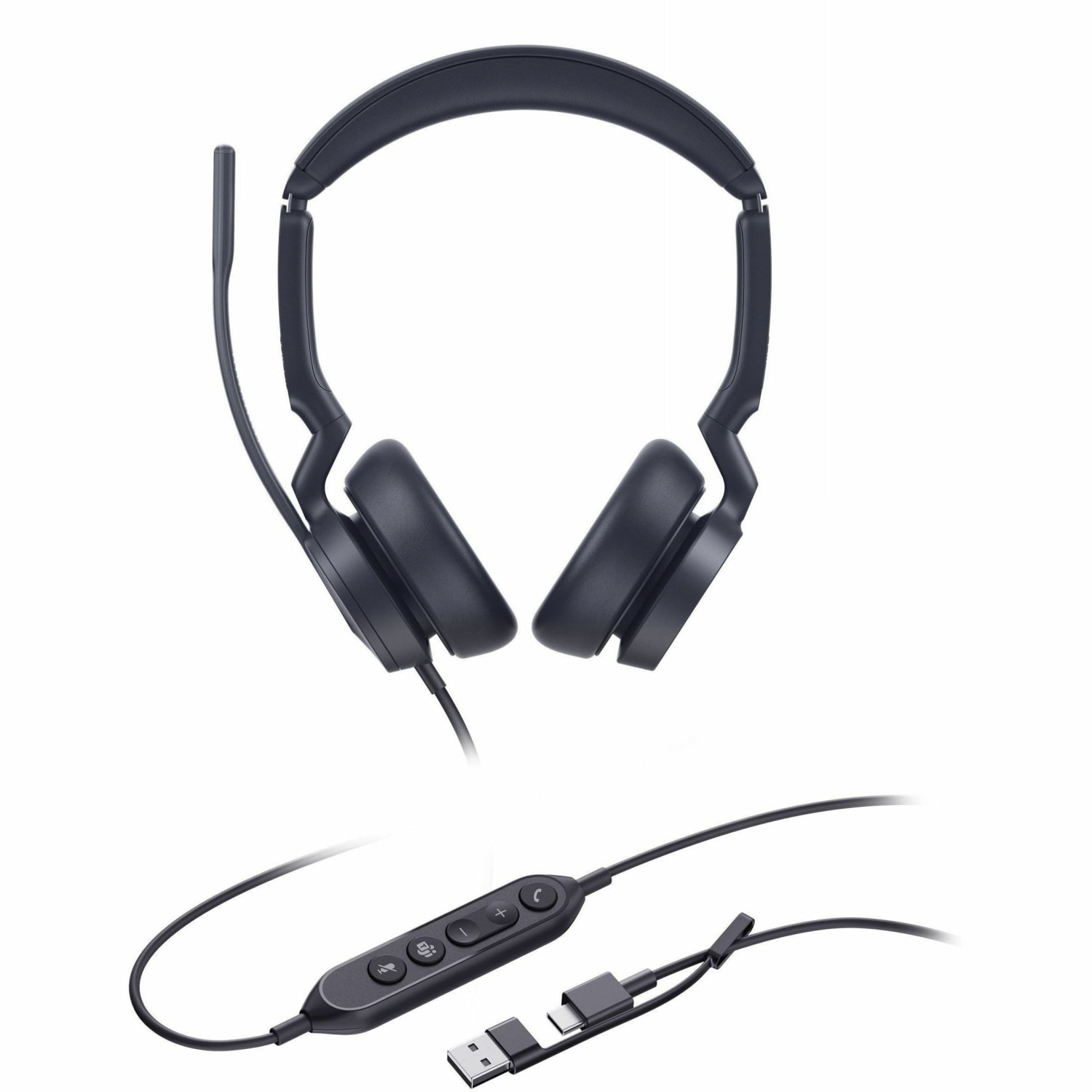 Yealink UH46 Wired Headset, Stereo, 20 Hz to 20 kHz, Over-the-head, Binaural, Supra-aural, 4.92ft Cable, Black - Image 3