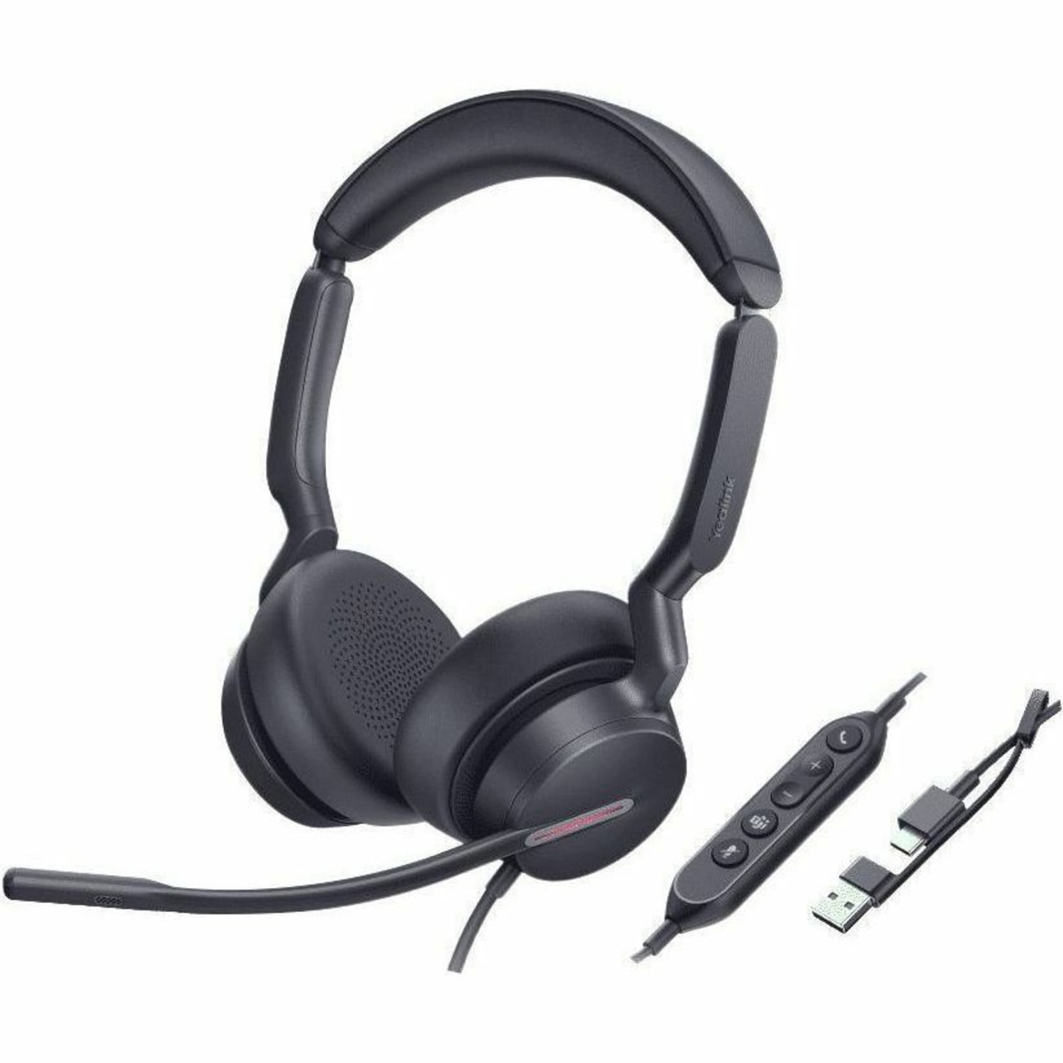 Yealink UH46 Wired Headset, Stereo, 20 Hz to 20 kHz, Over-the-head, Binaural, Supra-aural, 4.92ft Cable, Black - Image 4